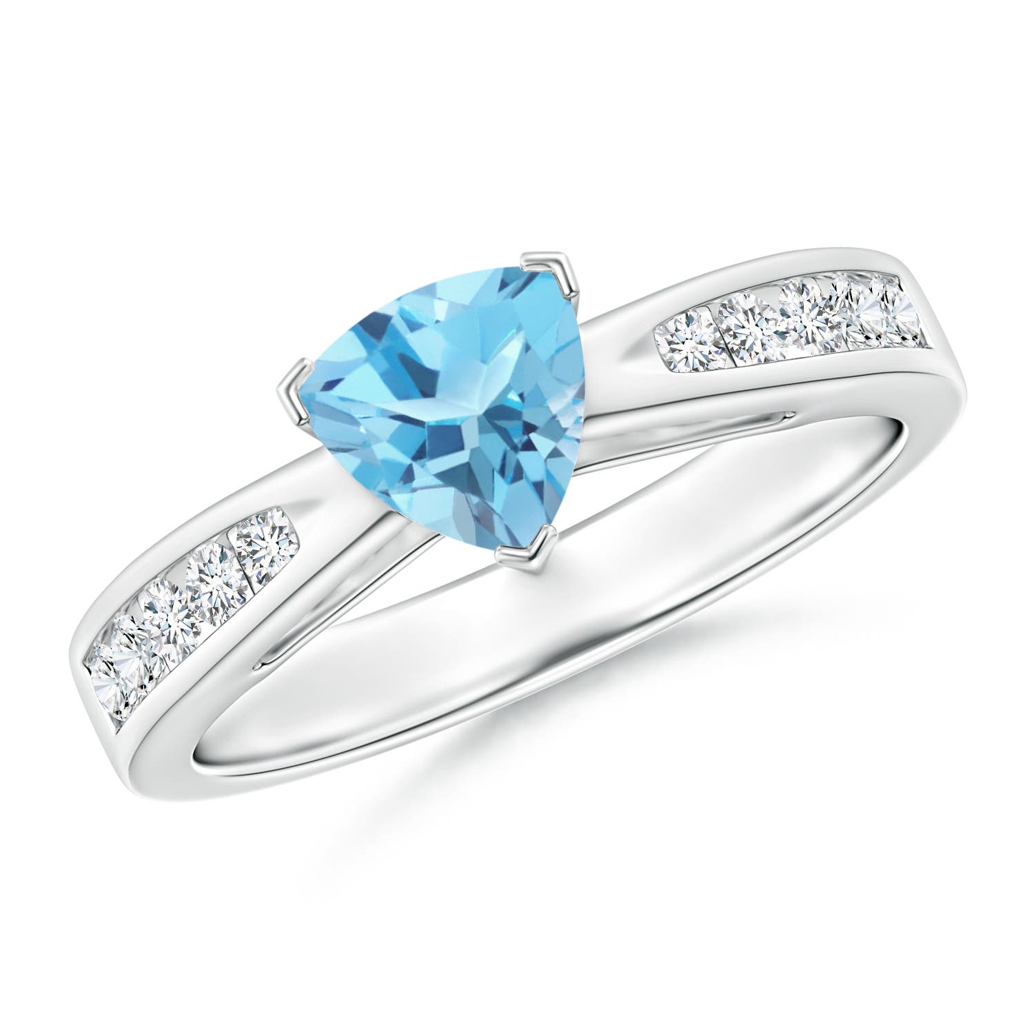 A - Swiss Blue Topaz / 1.15 CT / 14 KT White Gold