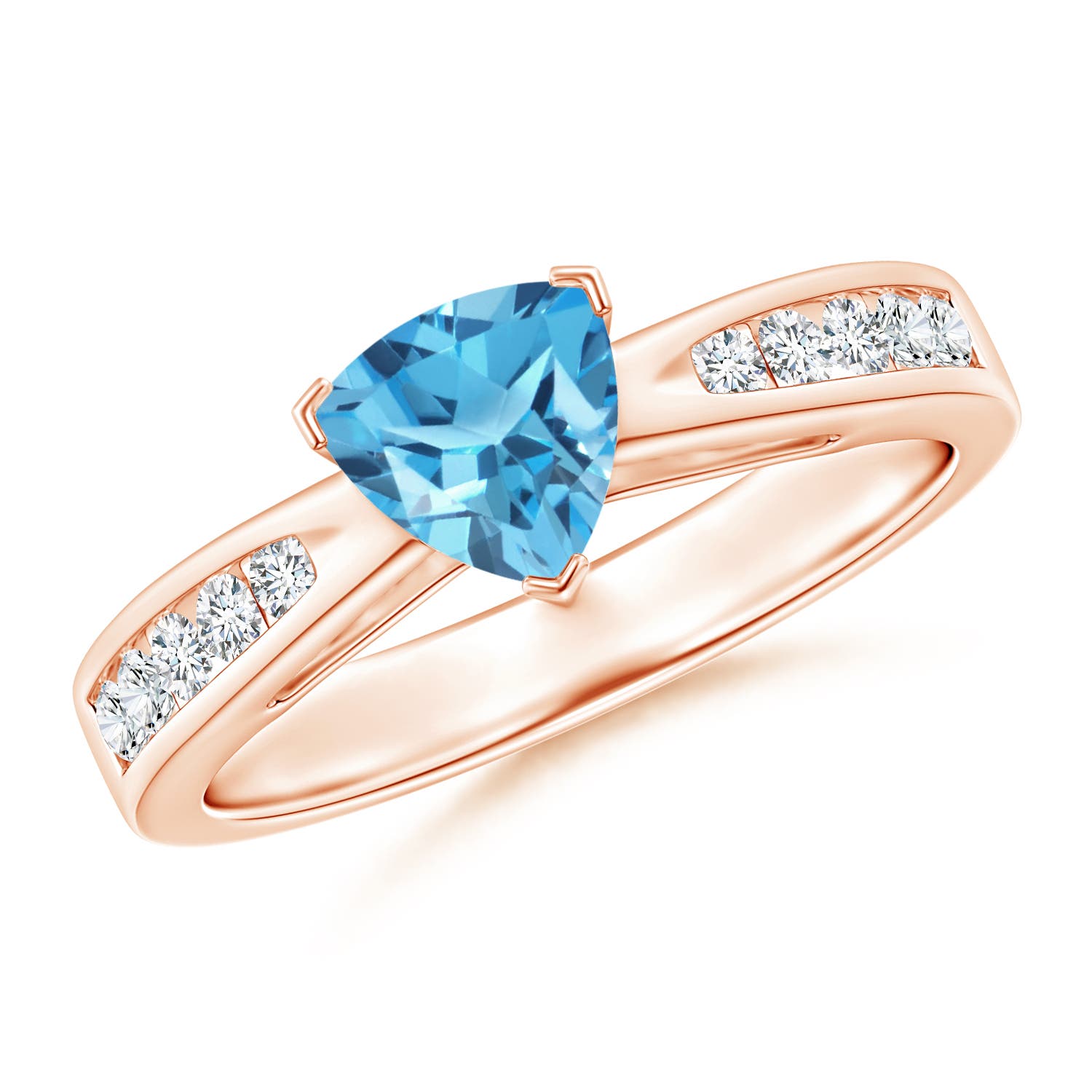 AA - Swiss Blue Topaz / 1.15 CT / 14 KT Rose Gold