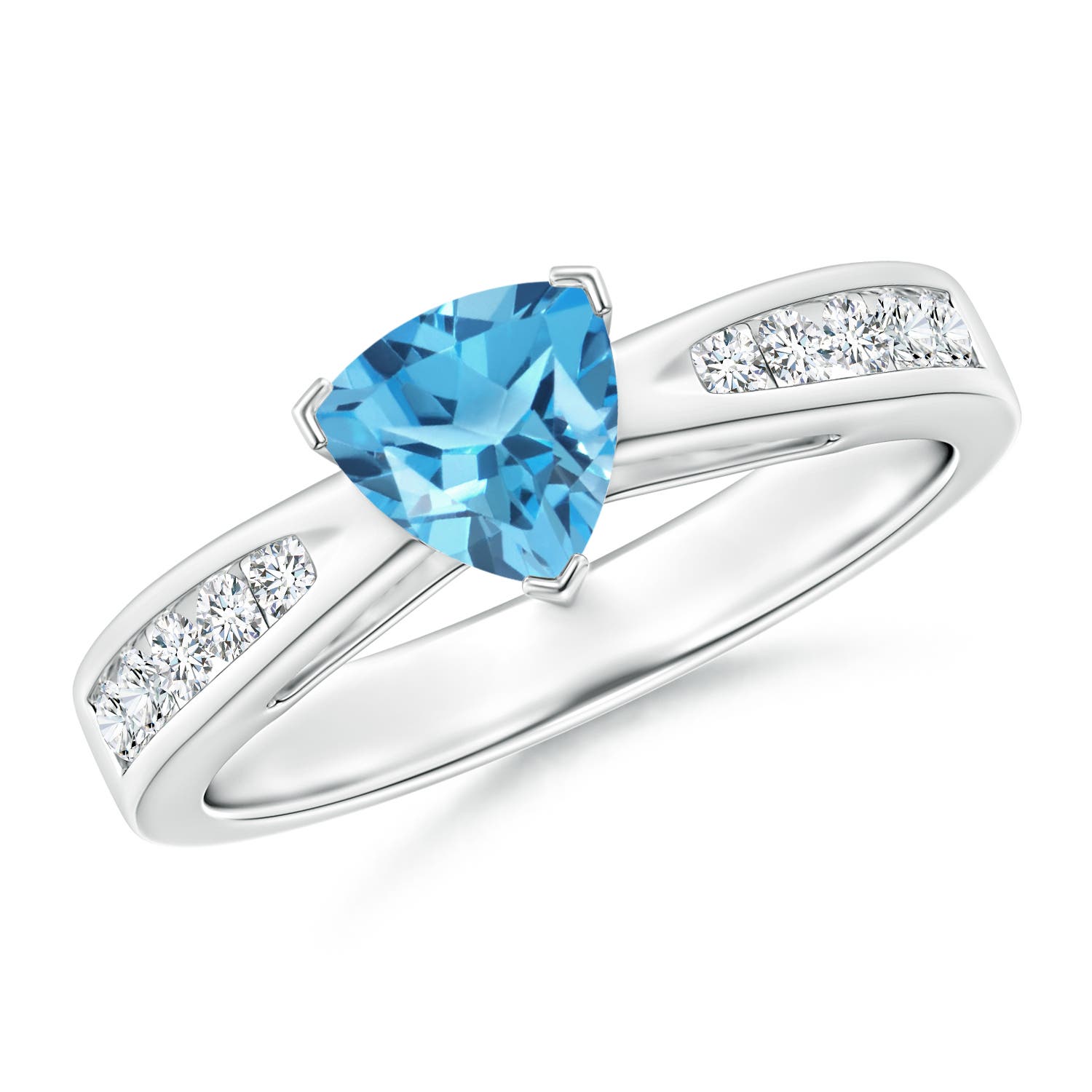 AA - Swiss Blue Topaz / 1.15 CT / 14 KT White Gold