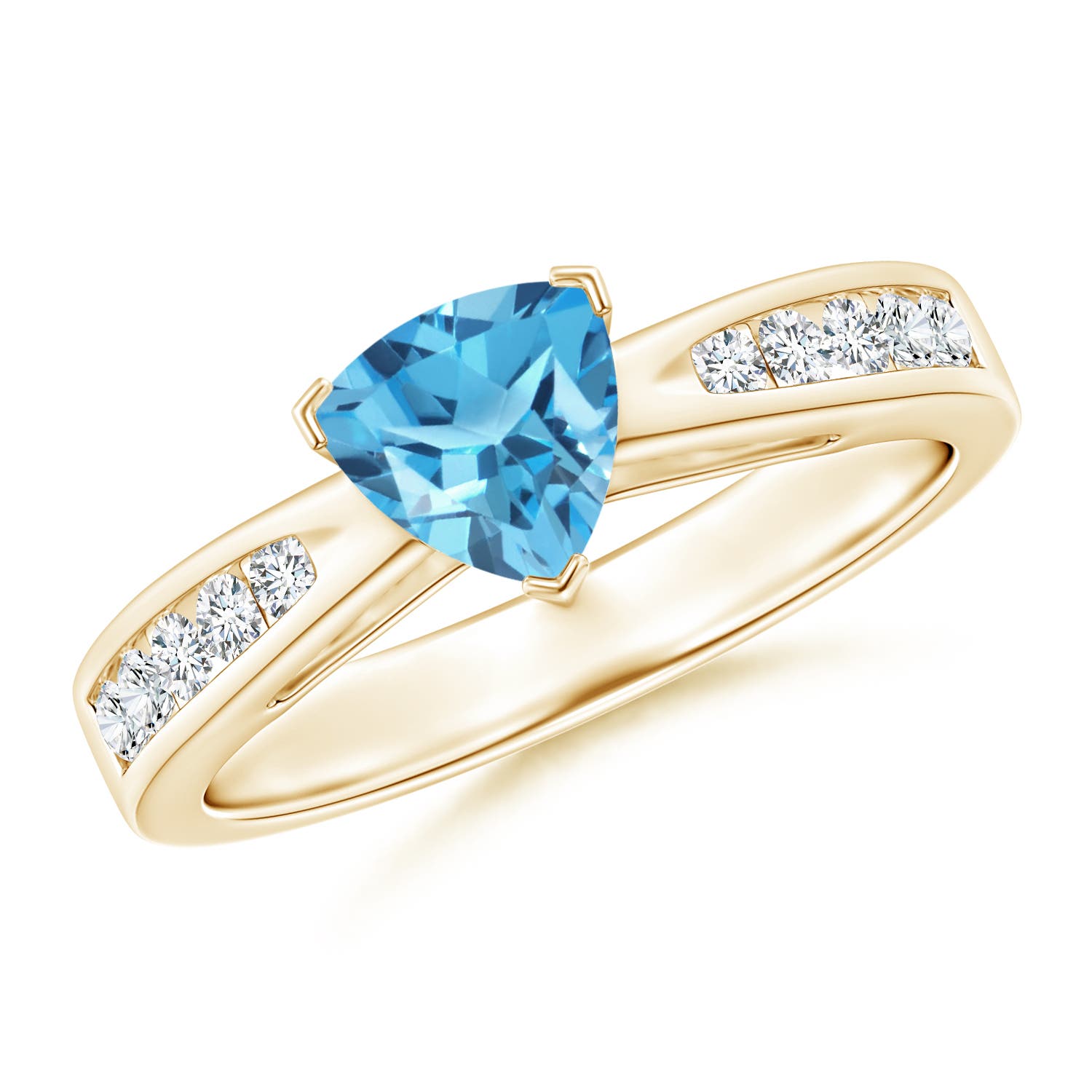 AA - Swiss Blue Topaz / 1.15 CT / 14 KT Yellow Gold