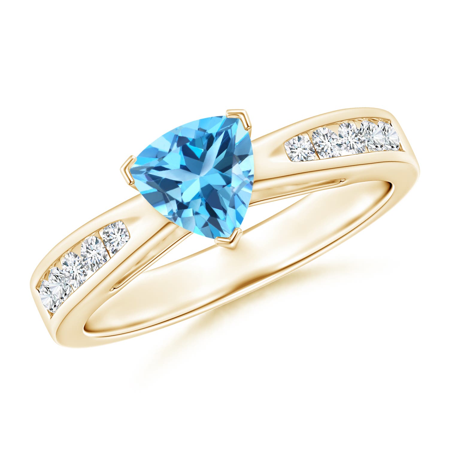 AAA - Swiss Blue Topaz / 1.15 CT / 14 KT Yellow Gold