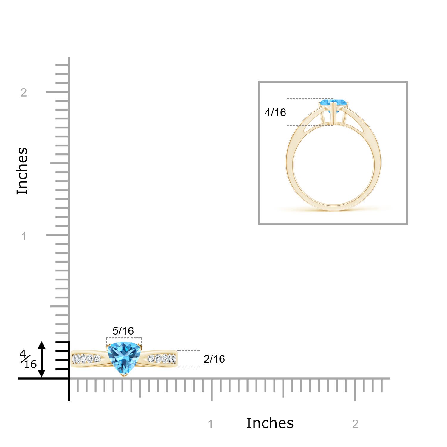 AAA - Swiss Blue Topaz / 1.15 CT / 14 KT Yellow Gold