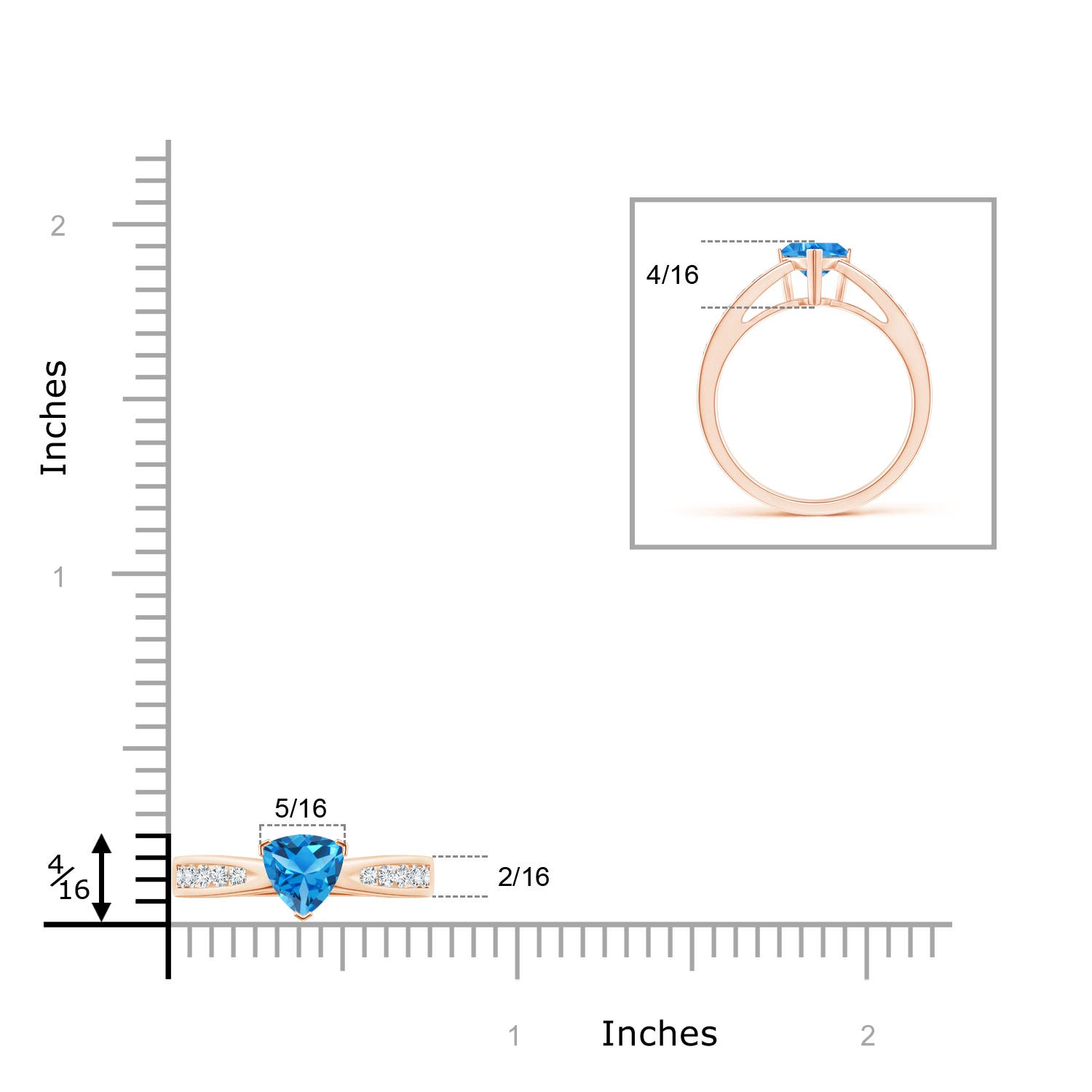 AAAA - Swiss Blue Topaz / 1.15 CT / 14 KT Rose Gold