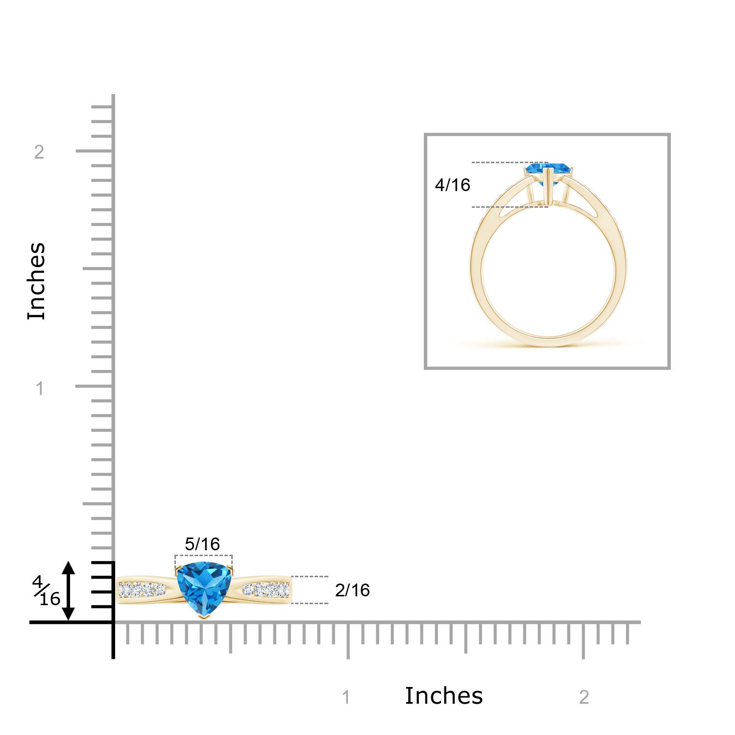 AAAA - Swiss Blue Topaz / 1.15 CT / 14 KT Yellow Gold