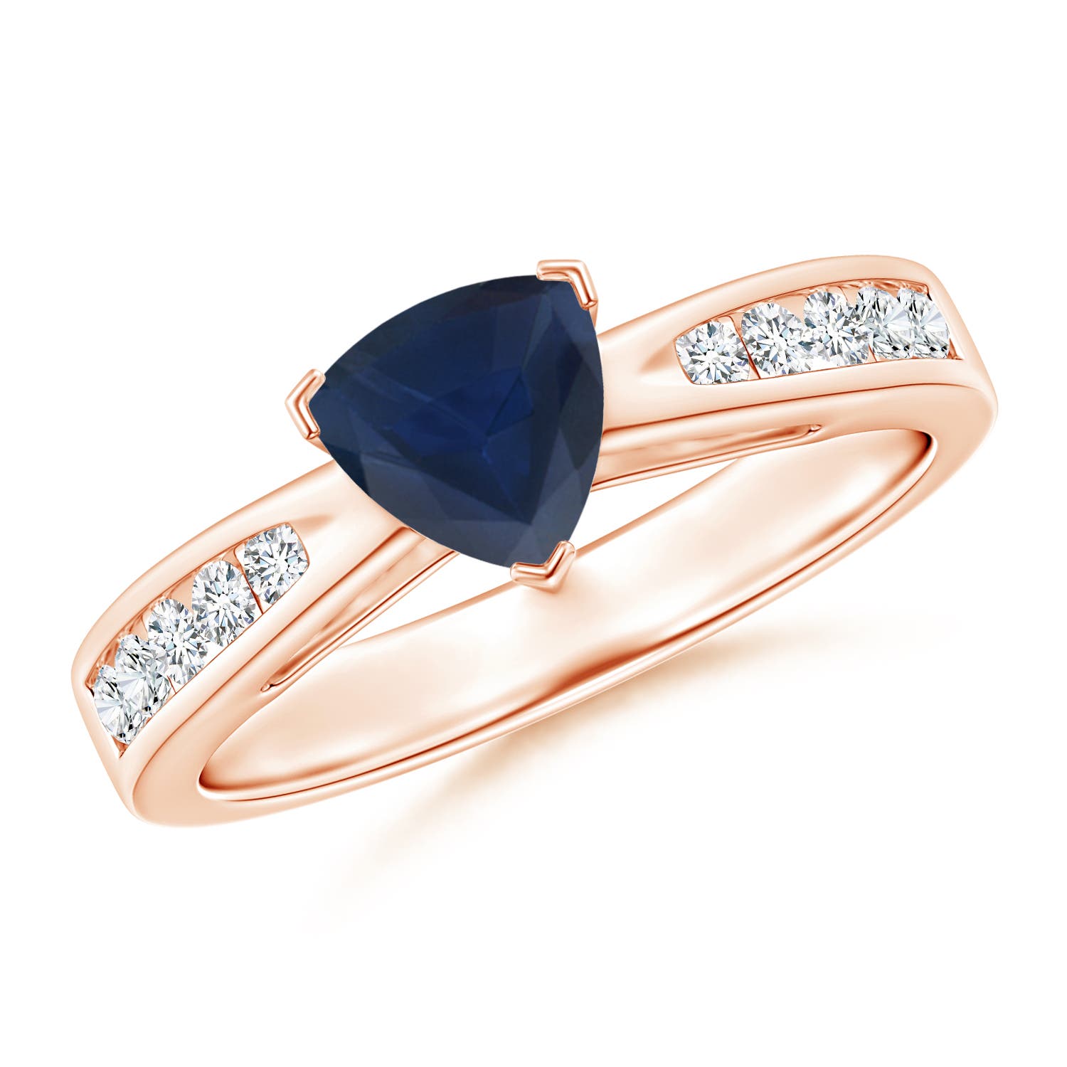 A - Blue Sapphire / 1 CT / 14 KT Rose Gold