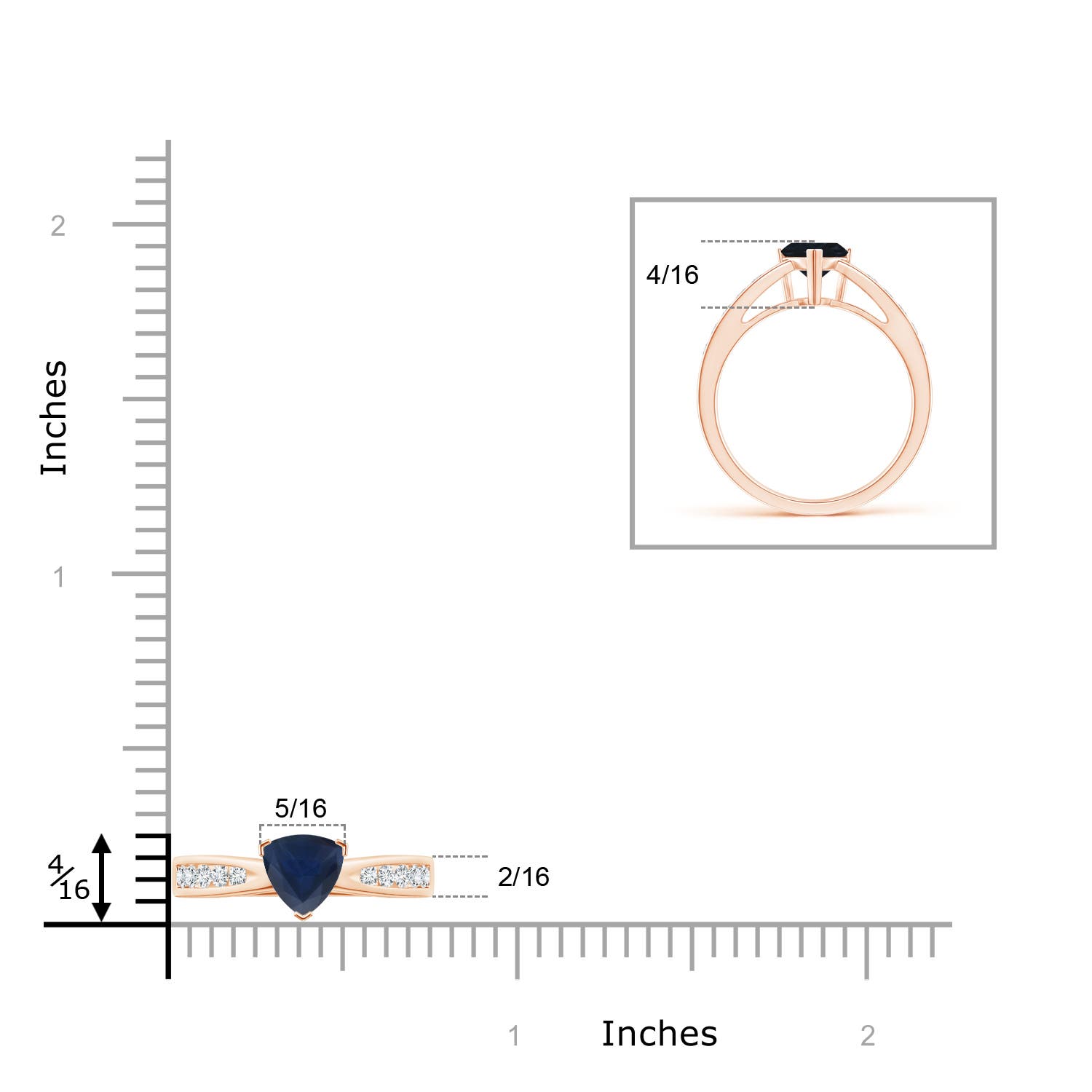 A - Blue Sapphire / 1 CT / 14 KT Rose Gold