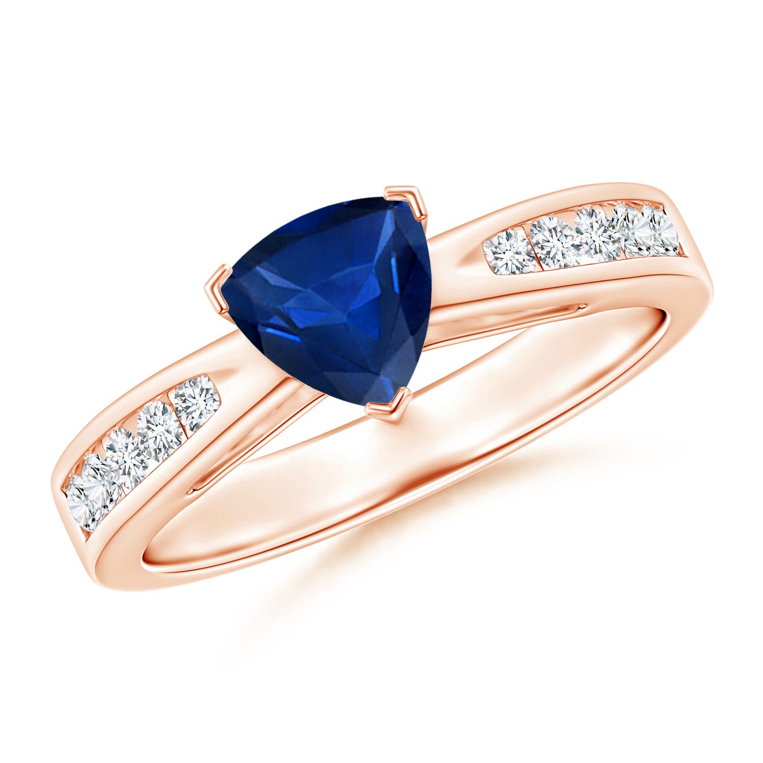 AAA - Blue Sapphire / 1 CT / 14 KT Rose Gold