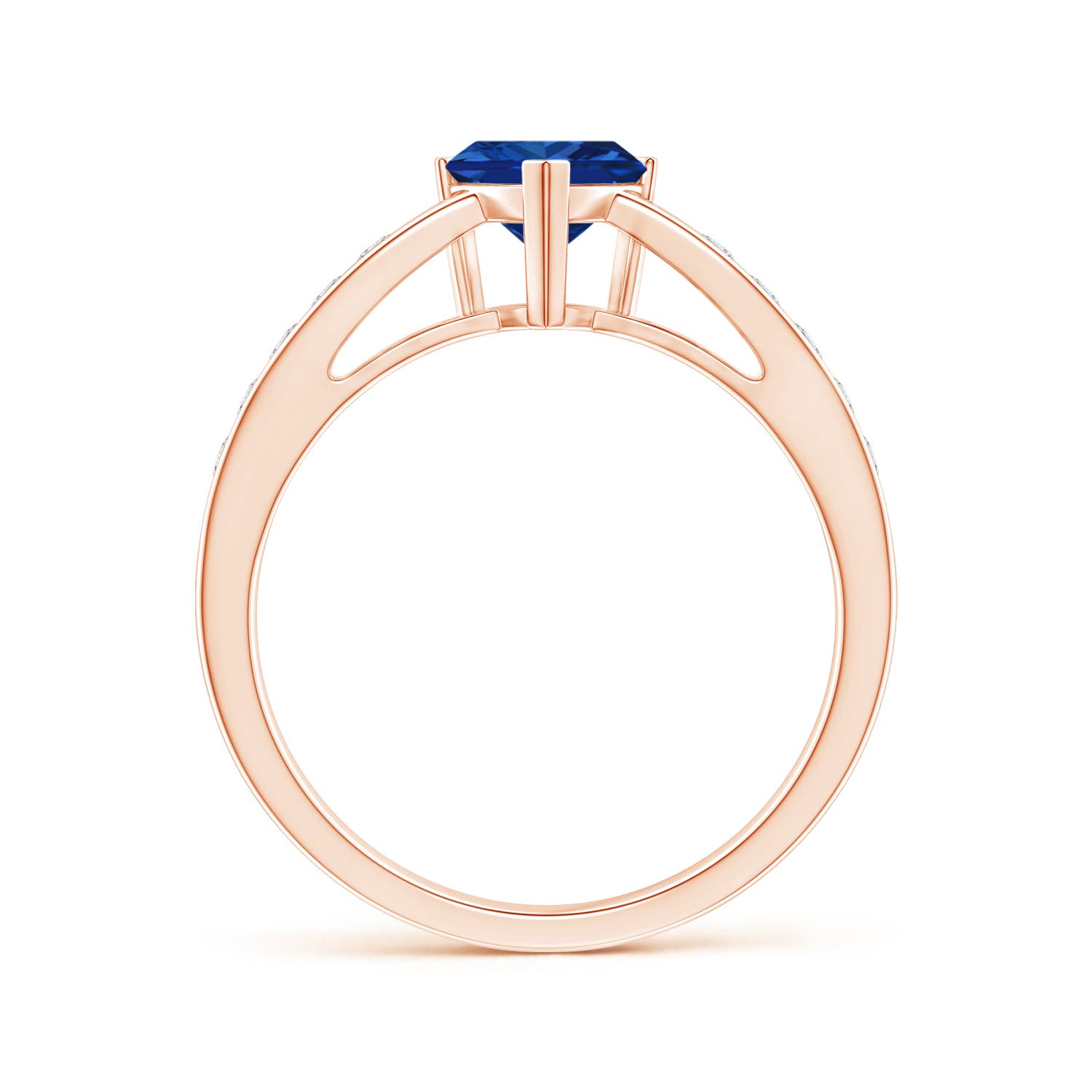 AAAA - Blue Sapphire / 1 CT / 14 KT Rose Gold