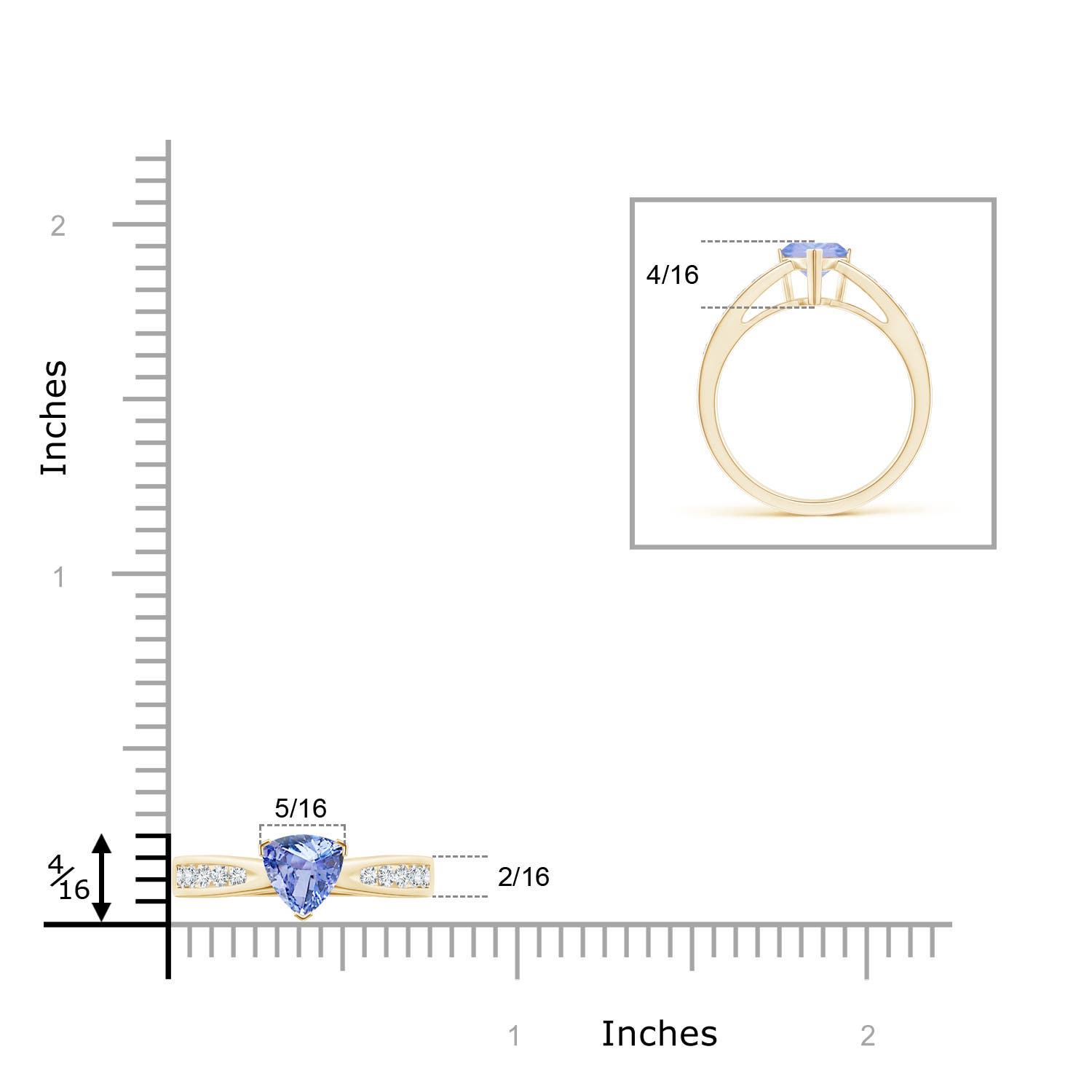 A - Tanzanite / 1 CT / 14 KT Yellow Gold