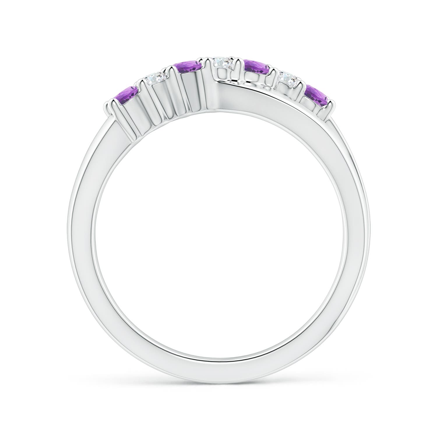 A - Amethyst / 0.36 CT / 14 KT White Gold