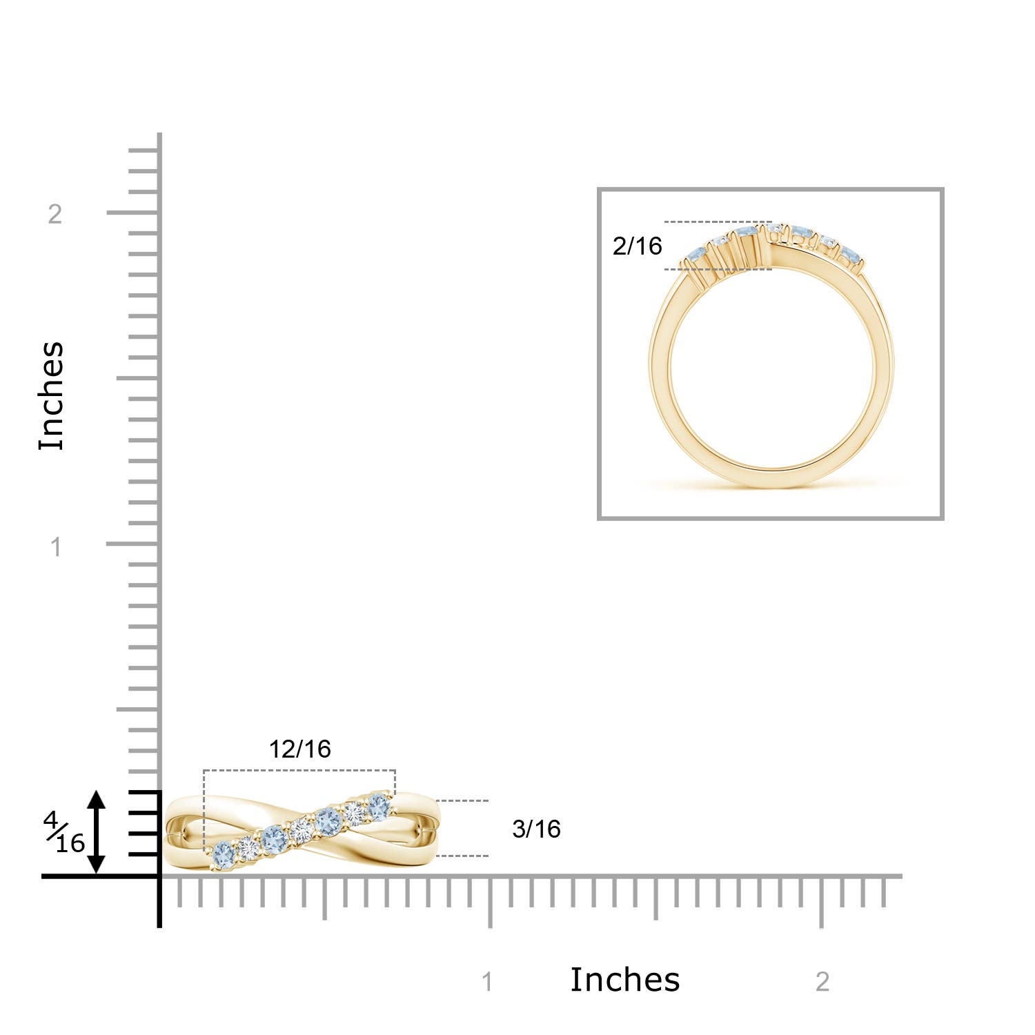 A - Aquamarine / 0.36 CT / 14 KT Yellow Gold