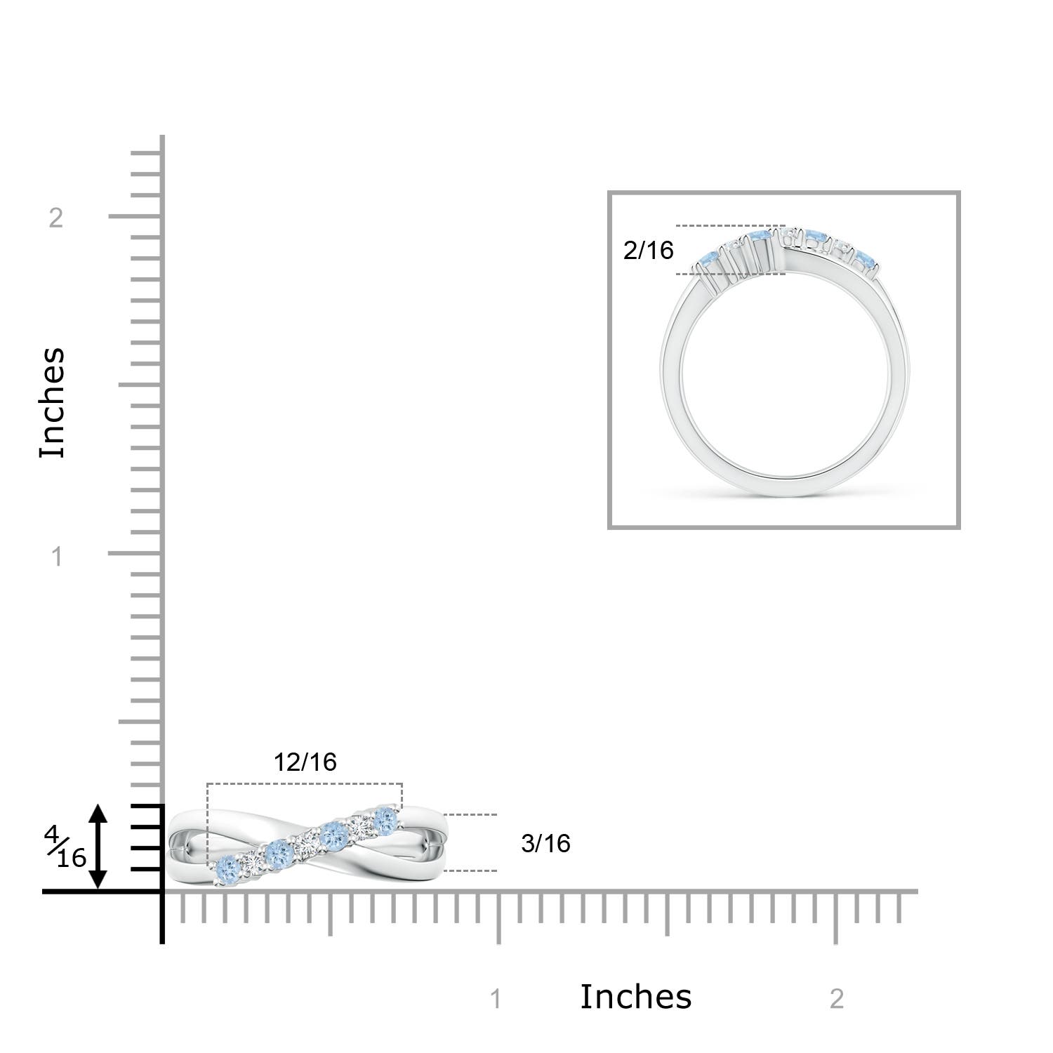 AA - Aquamarine / 0.36 CT / 14 KT White Gold