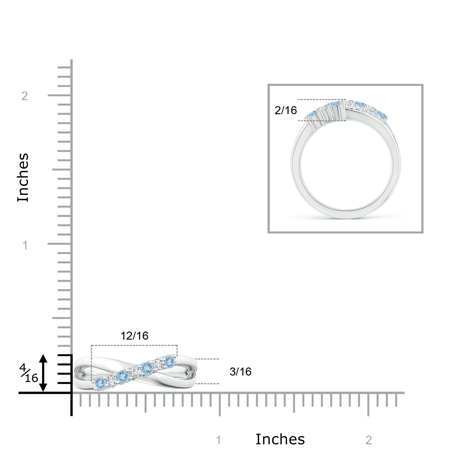 AAA - Aquamarine / 0.36 CT / 14 KT White Gold