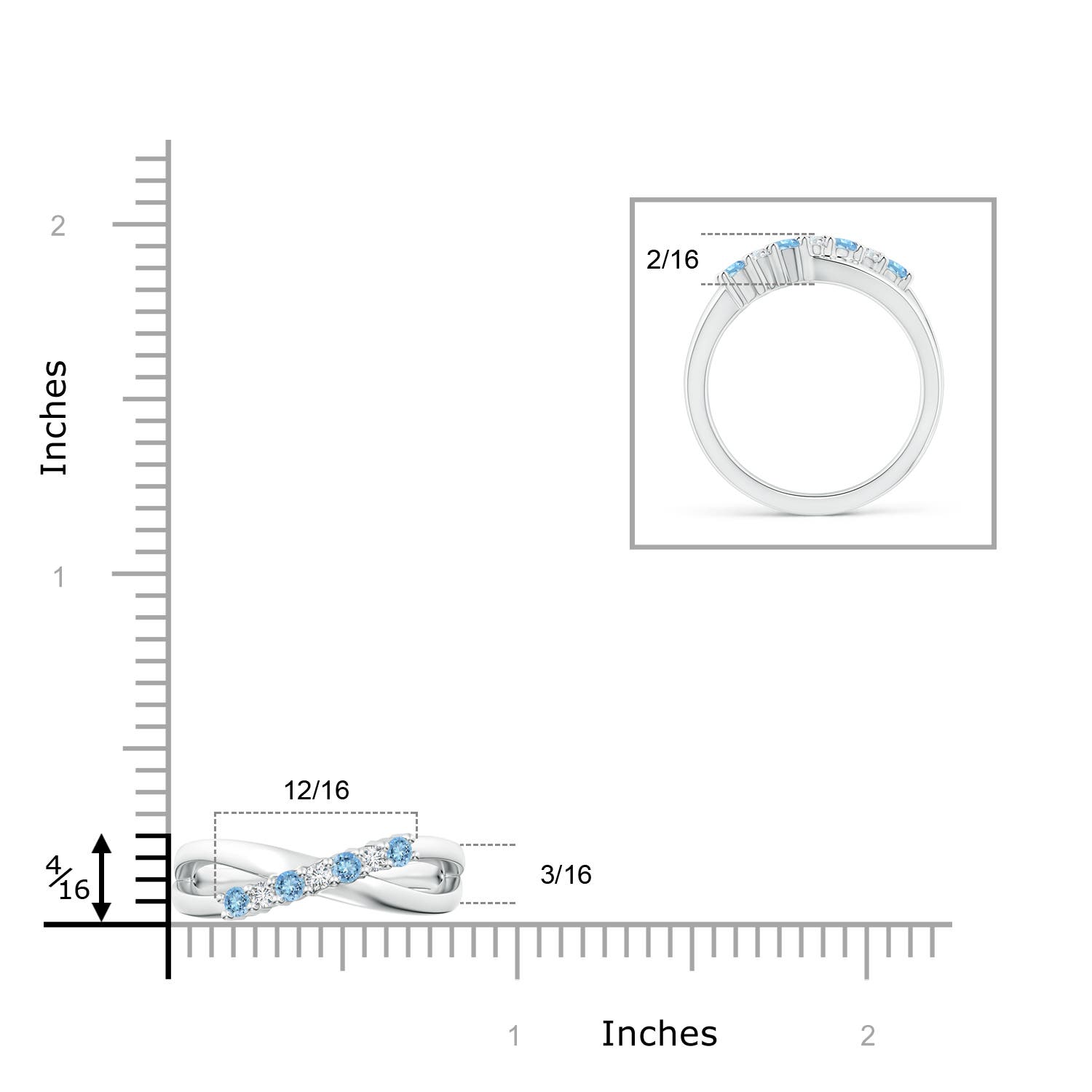 AAAA - Aquamarine / 0.36 CT / 14 KT White Gold