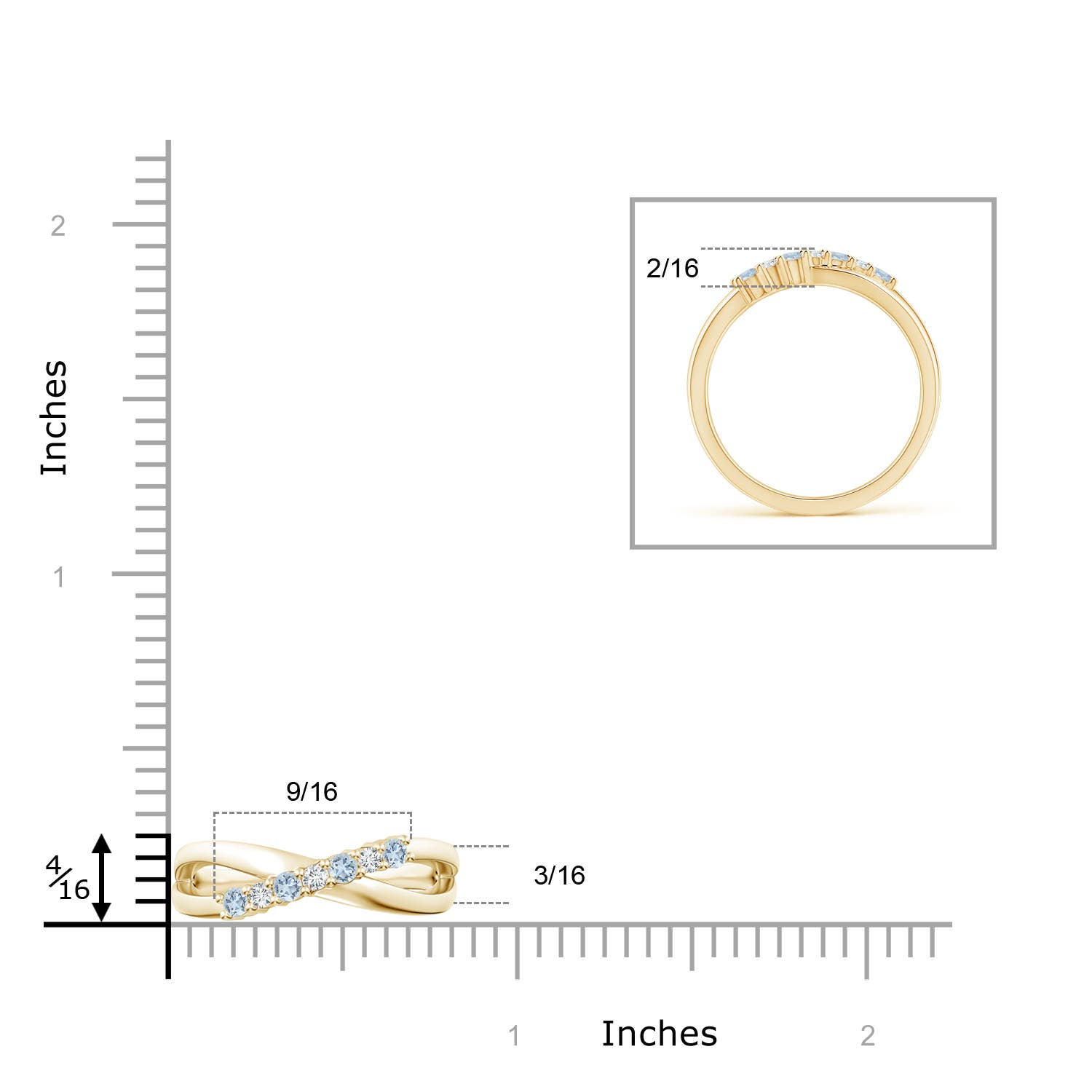 A - Aquamarine / 0.18 CT / 14 KT Yellow Gold