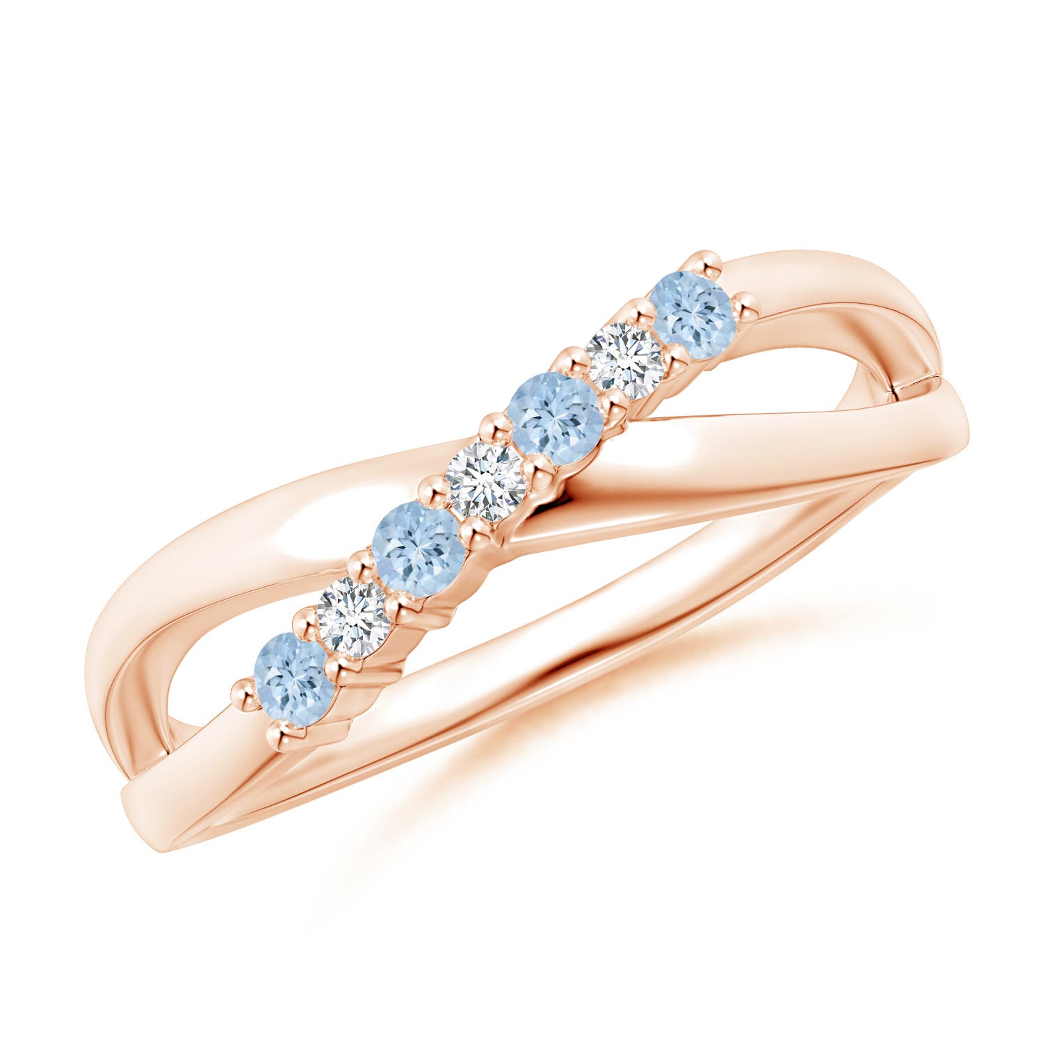 AA - Aquamarine / 0.18 CT / 14 KT Rose Gold