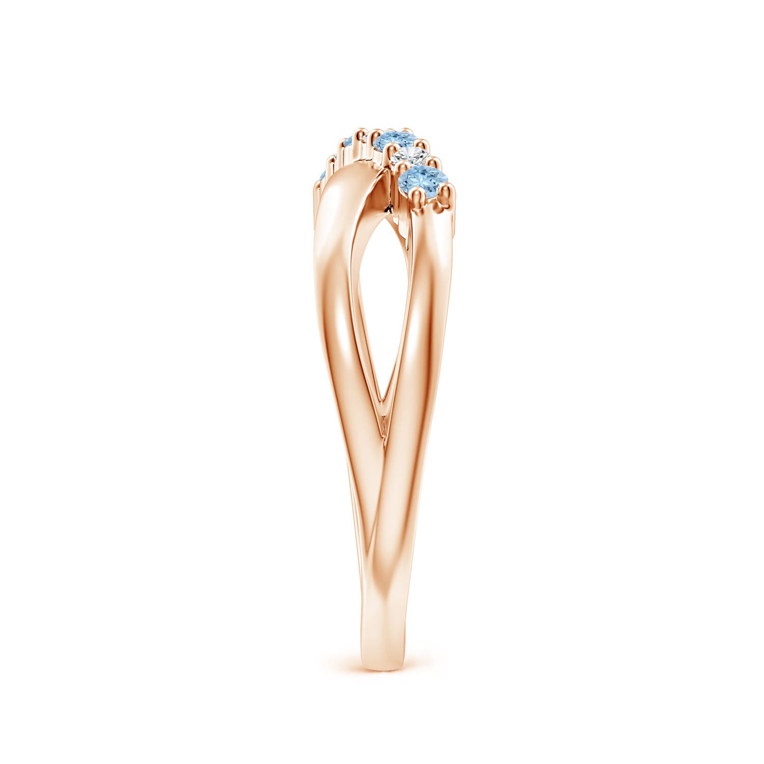 AAA - Aquamarine / 0.18 CT / 14 KT Rose Gold