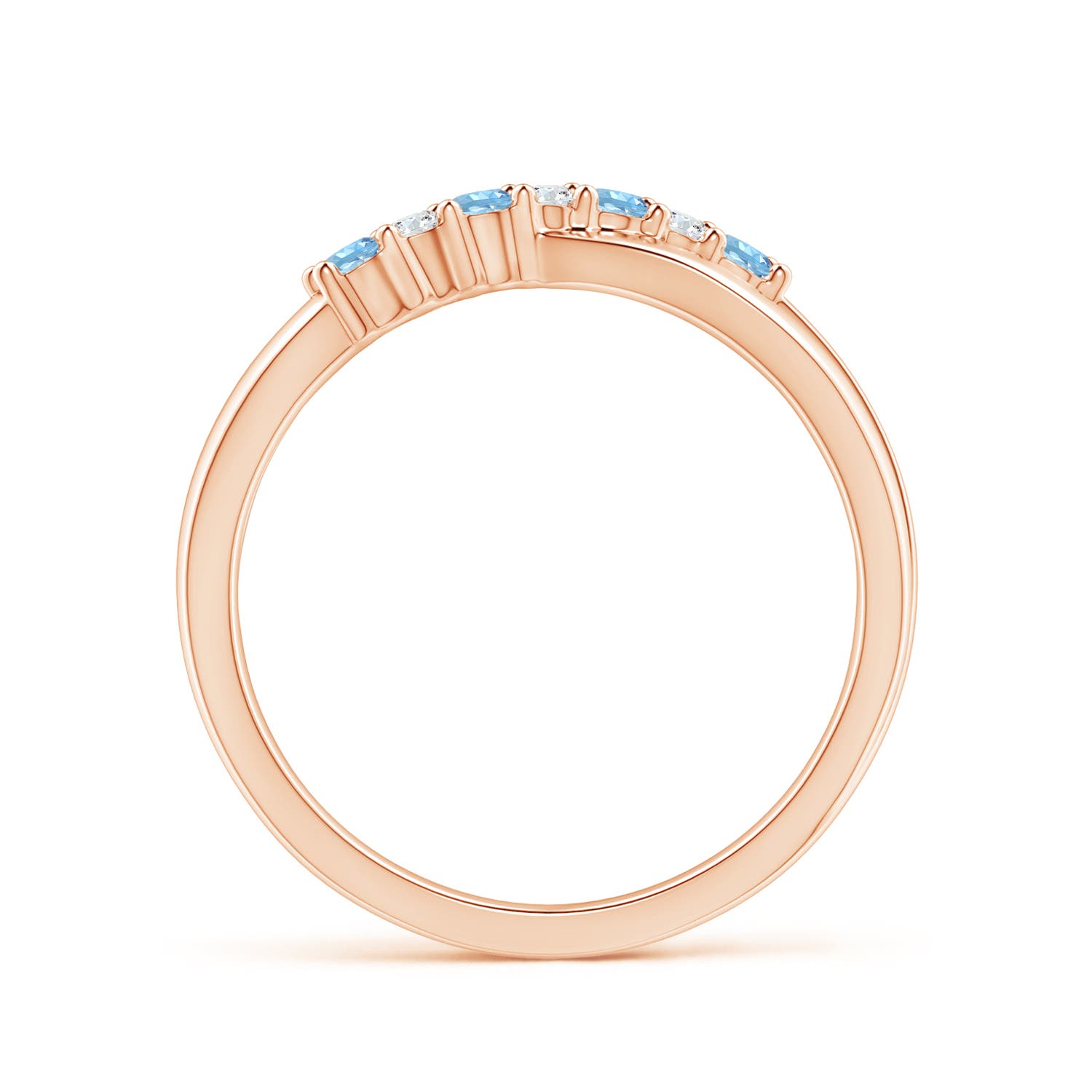 AAAA - Aquamarine / 0.18 CT / 14 KT Rose Gold