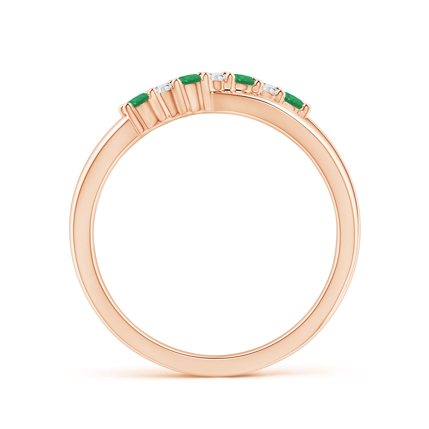 A - Emerald / 0.24 CT / 14 KT Rose Gold