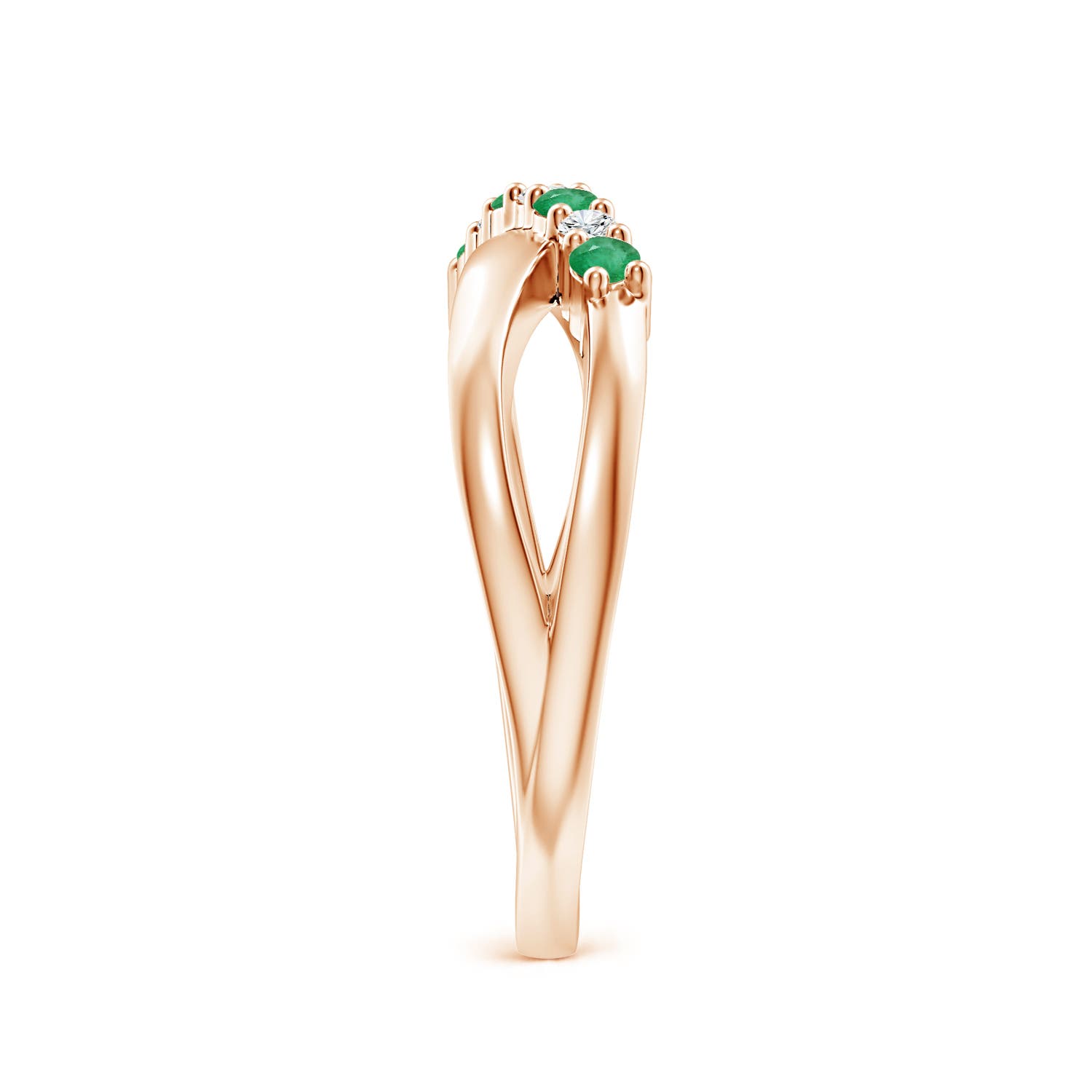 A - Emerald / 0.24 CT / 14 KT Rose Gold