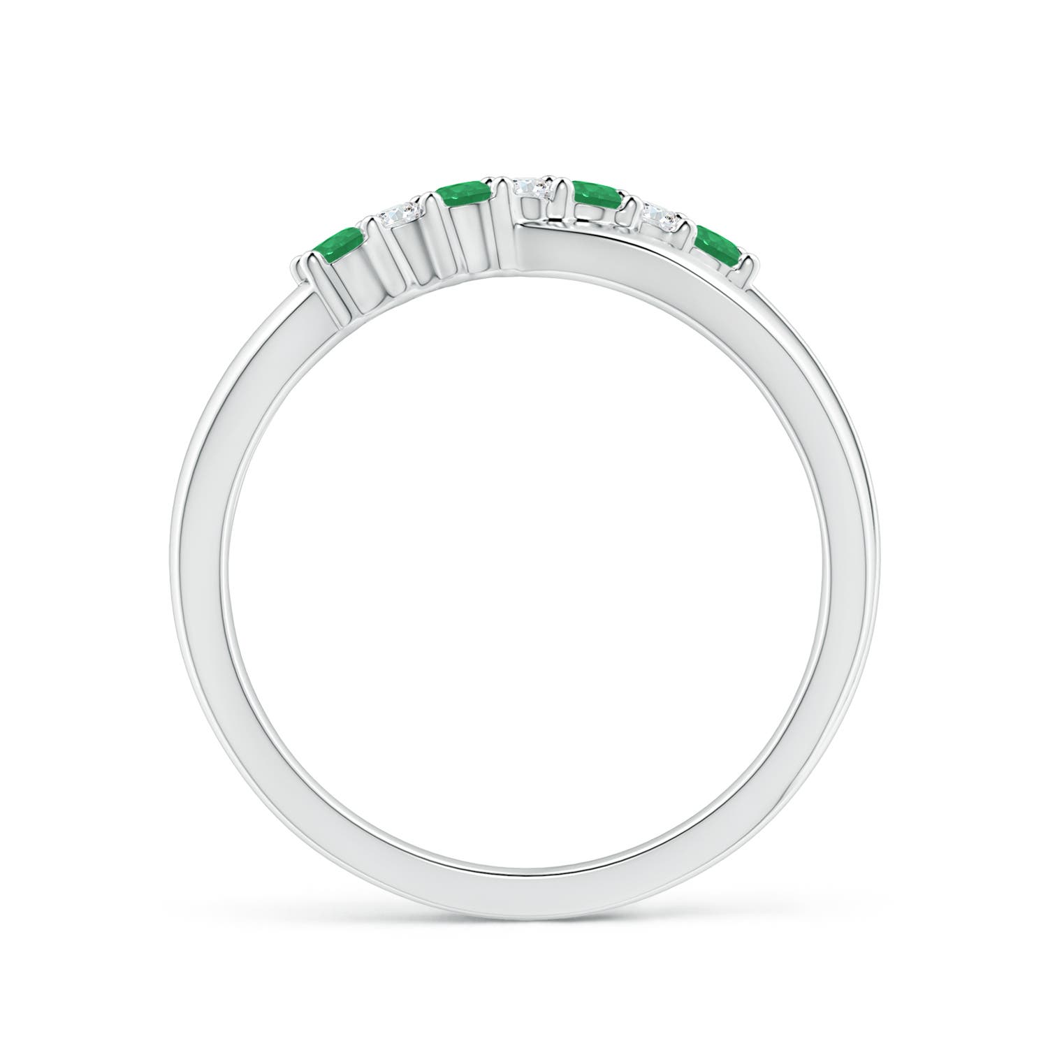 A - Emerald / 0.24 CT / 14 KT White Gold