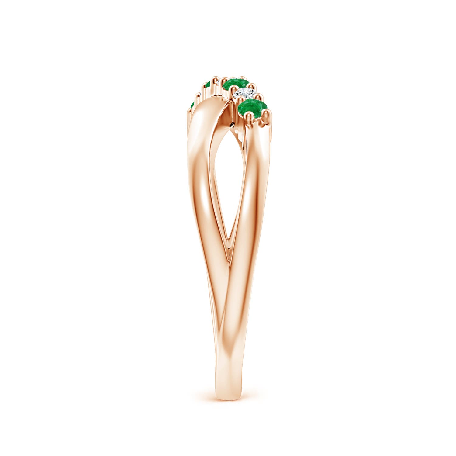 AA - Emerald / 0.24 CT / 14 KT Rose Gold