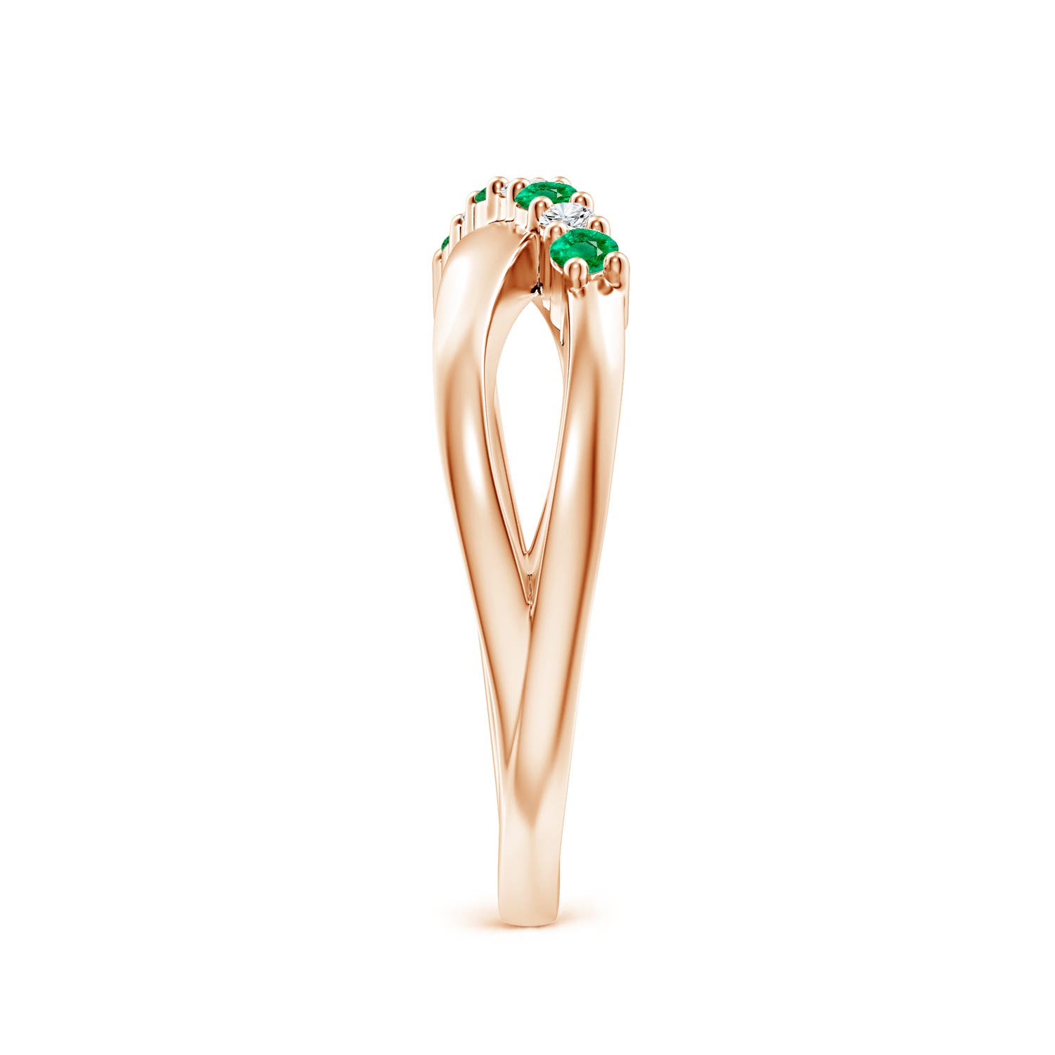 AAA - Emerald / 0.24 CT / 14 KT Rose Gold