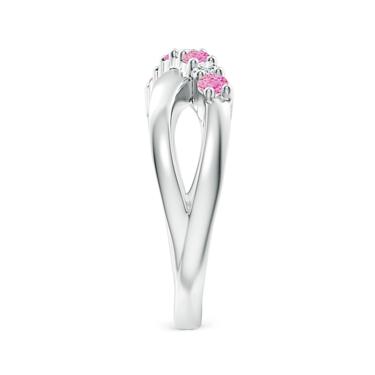 A - Pink Sapphire / 0.46 CT / 14 KT White Gold