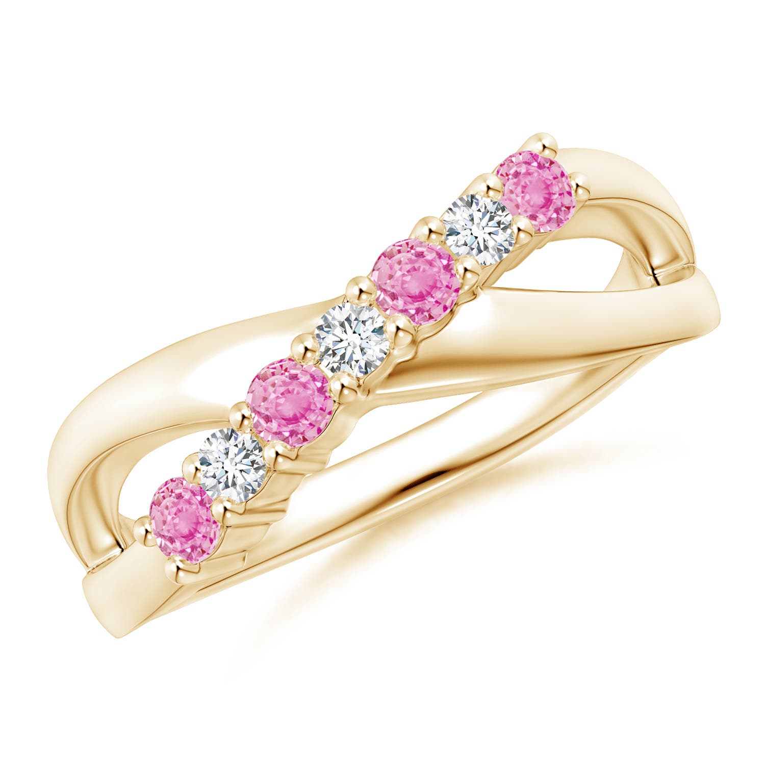 A - Pink Sapphire / 0.46 CT / 14 KT Yellow Gold