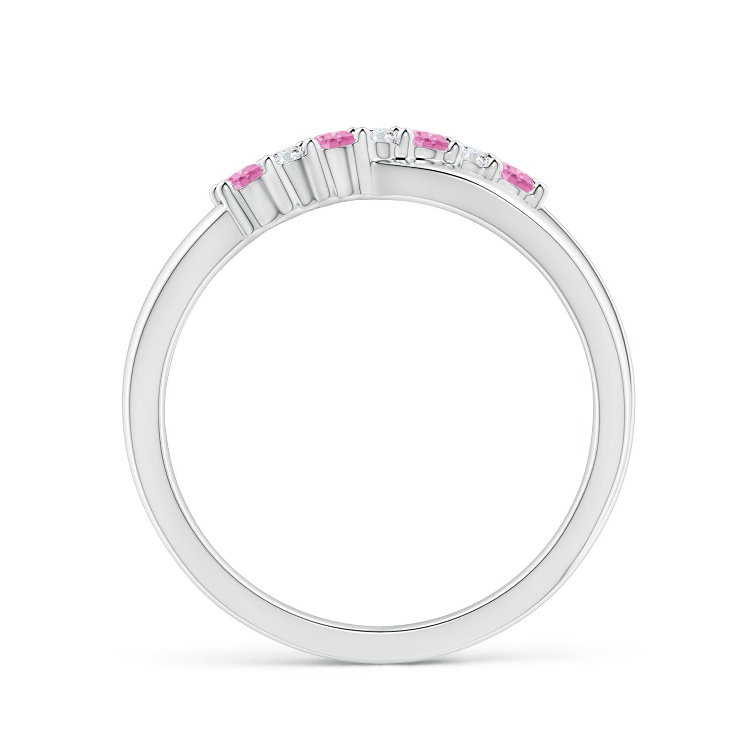 A - Pink Sapphire / 0.22 CT / 14 KT White Gold