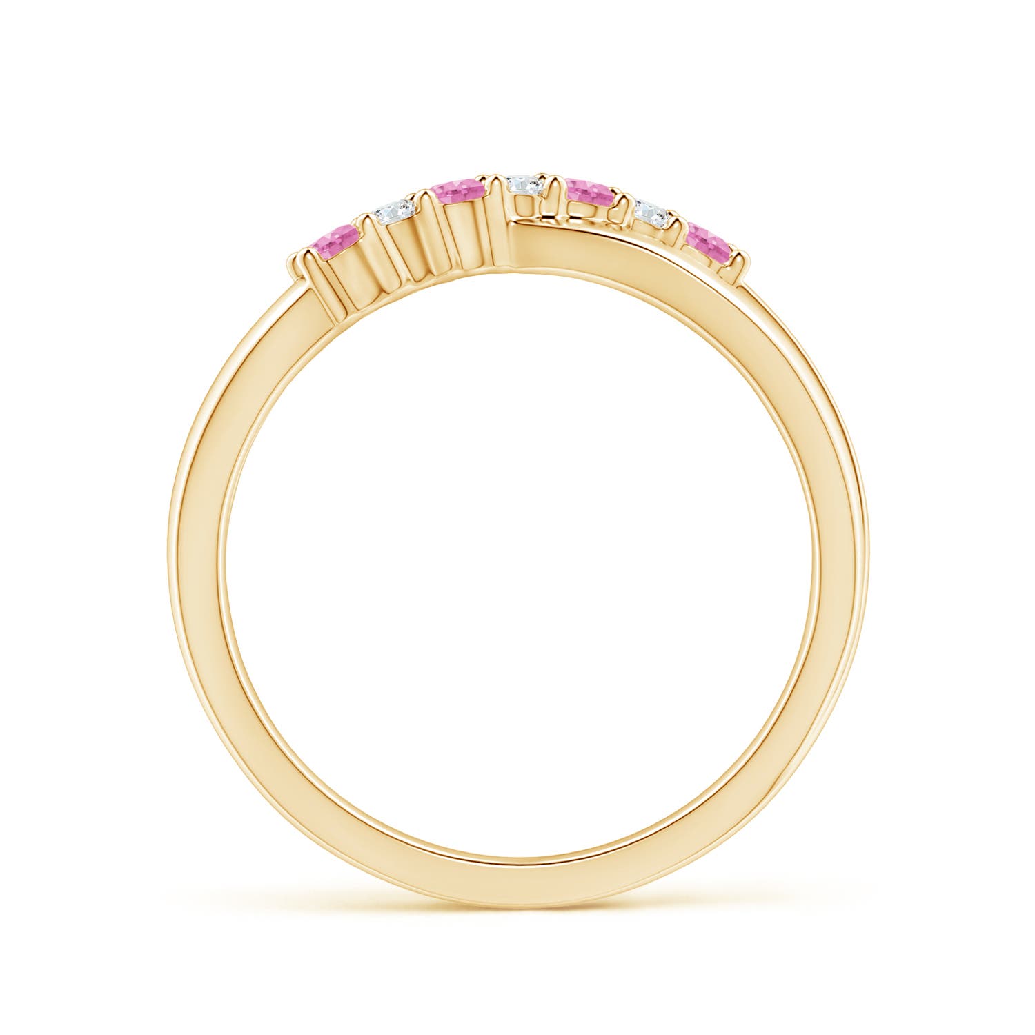 A - Pink Sapphire / 0.22 CT / 14 KT Yellow Gold