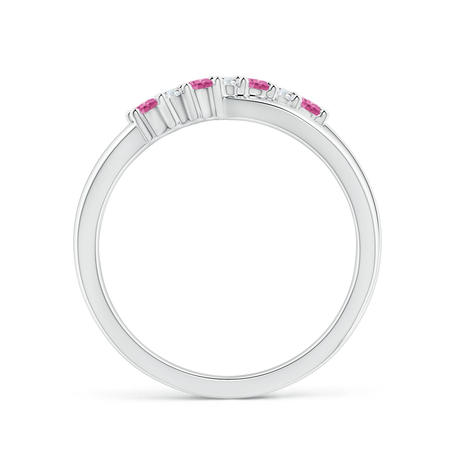 AAA - Pink Sapphire / 0.22 CT / 14 KT White Gold