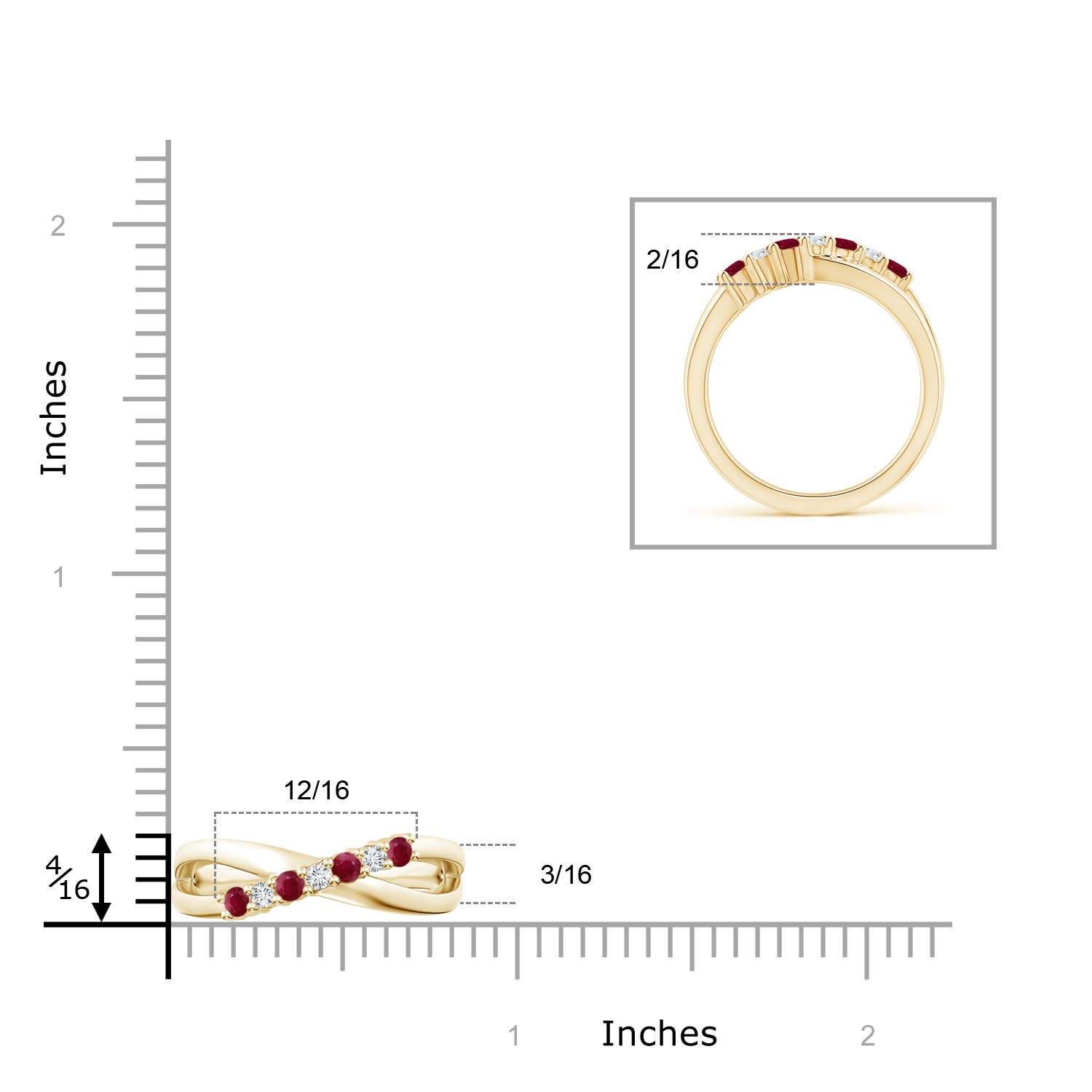 A - Ruby / 0.48 CT / 14 KT Yellow Gold