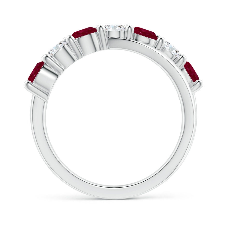 4mm A Round Ruby and Diamond Crossover Ring in P950 Platinum side 199