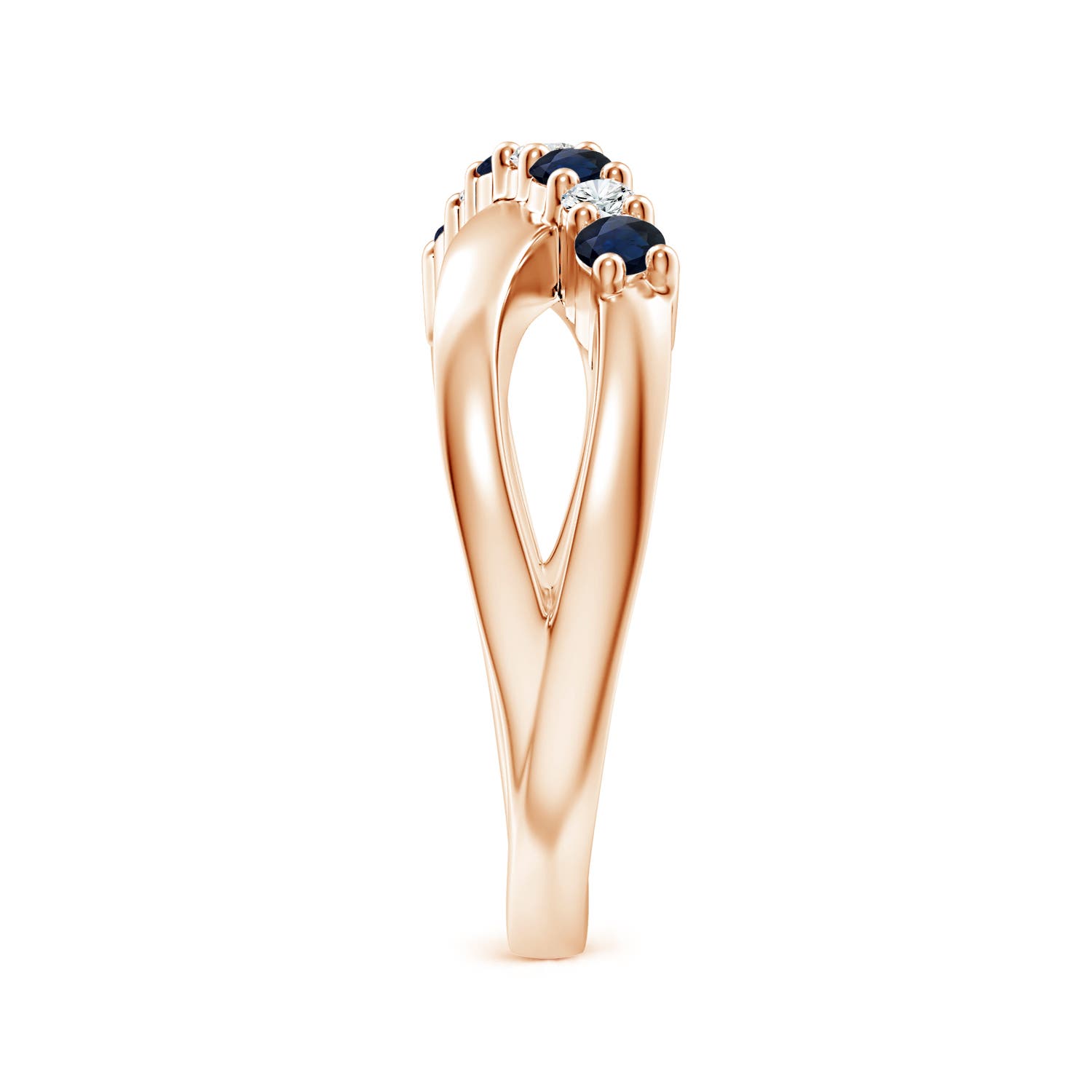 A - Blue Sapphire / 0.48 CT / 14 KT Rose Gold