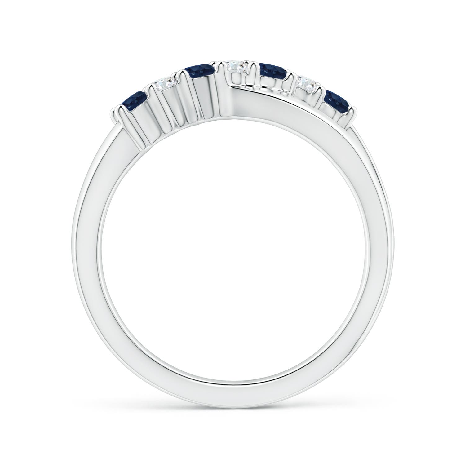 AA - Blue Sapphire / 0.48 CT / 14 KT White Gold