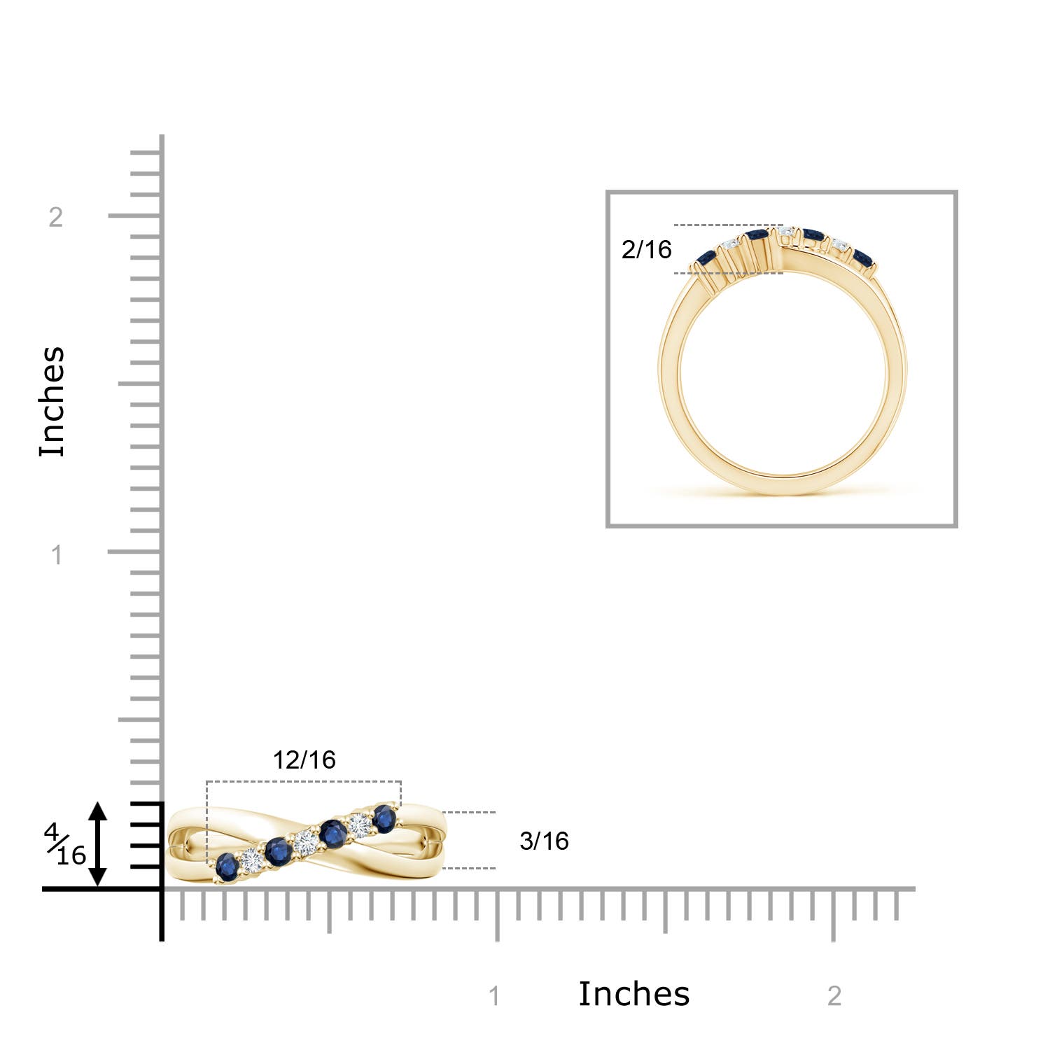 AA - Blue Sapphire / 0.48 CT / 14 KT Yellow Gold