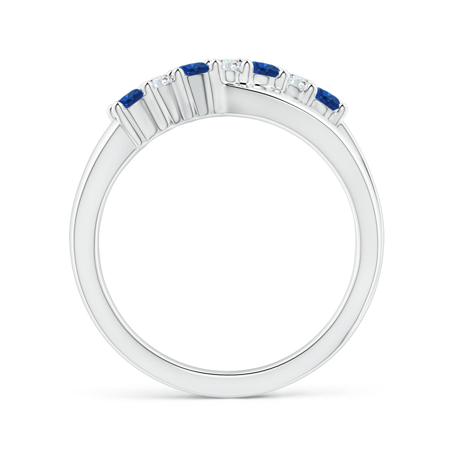 AAA - Blue Sapphire / 0.48 CT / 14 KT White Gold