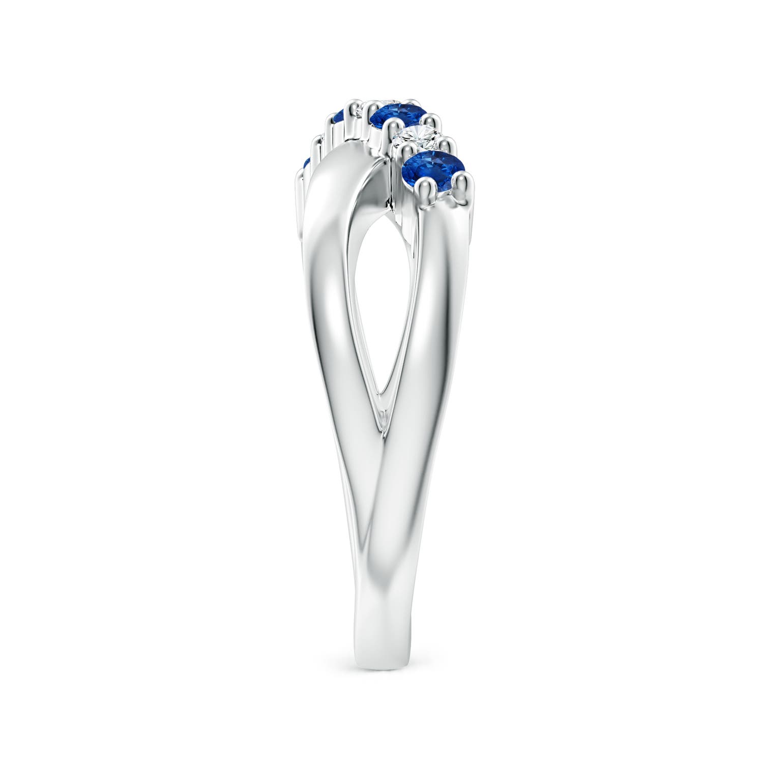 AAA - Blue Sapphire / 0.48 CT / 14 KT White Gold