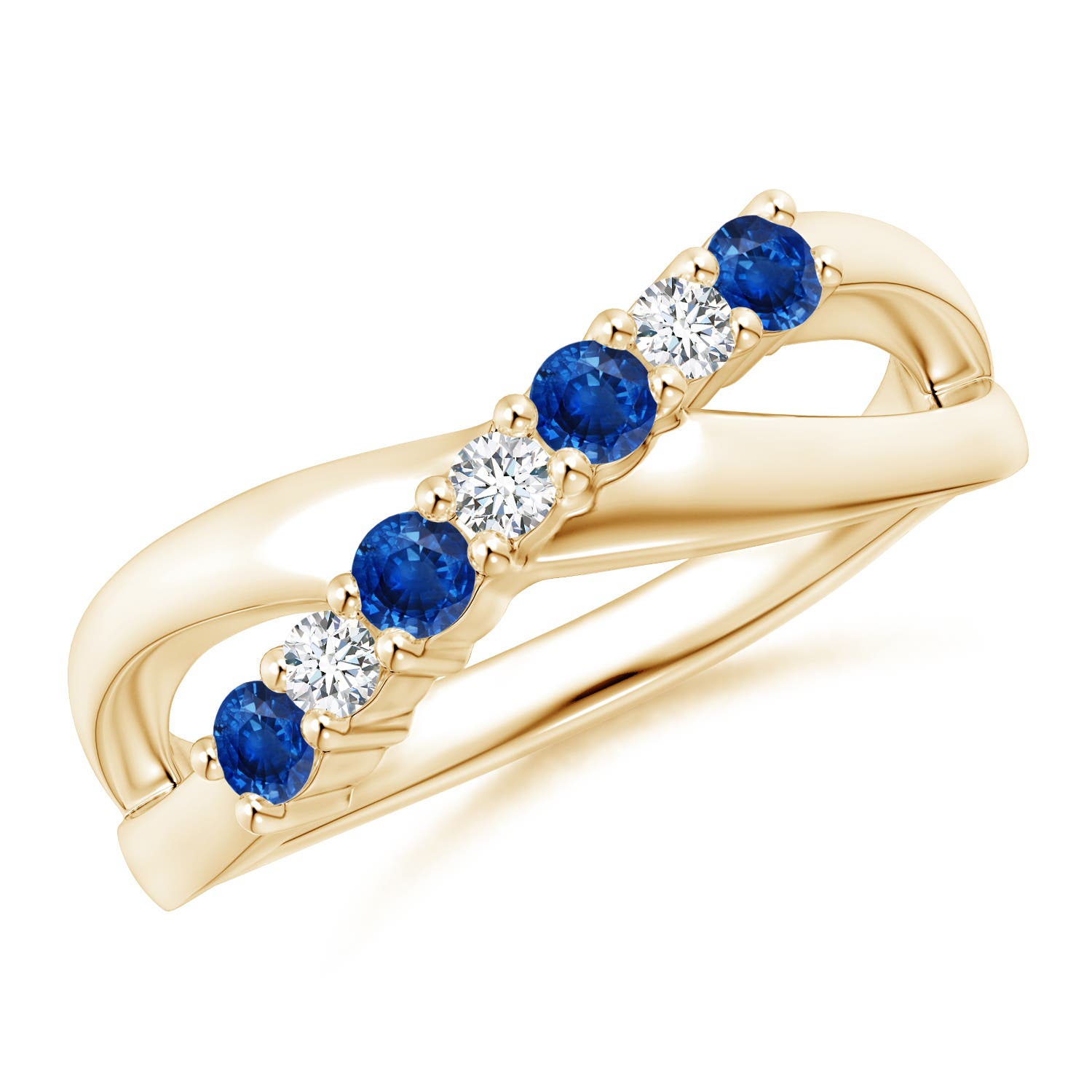 AAA - Blue Sapphire / 0.48 CT / 14 KT Yellow Gold