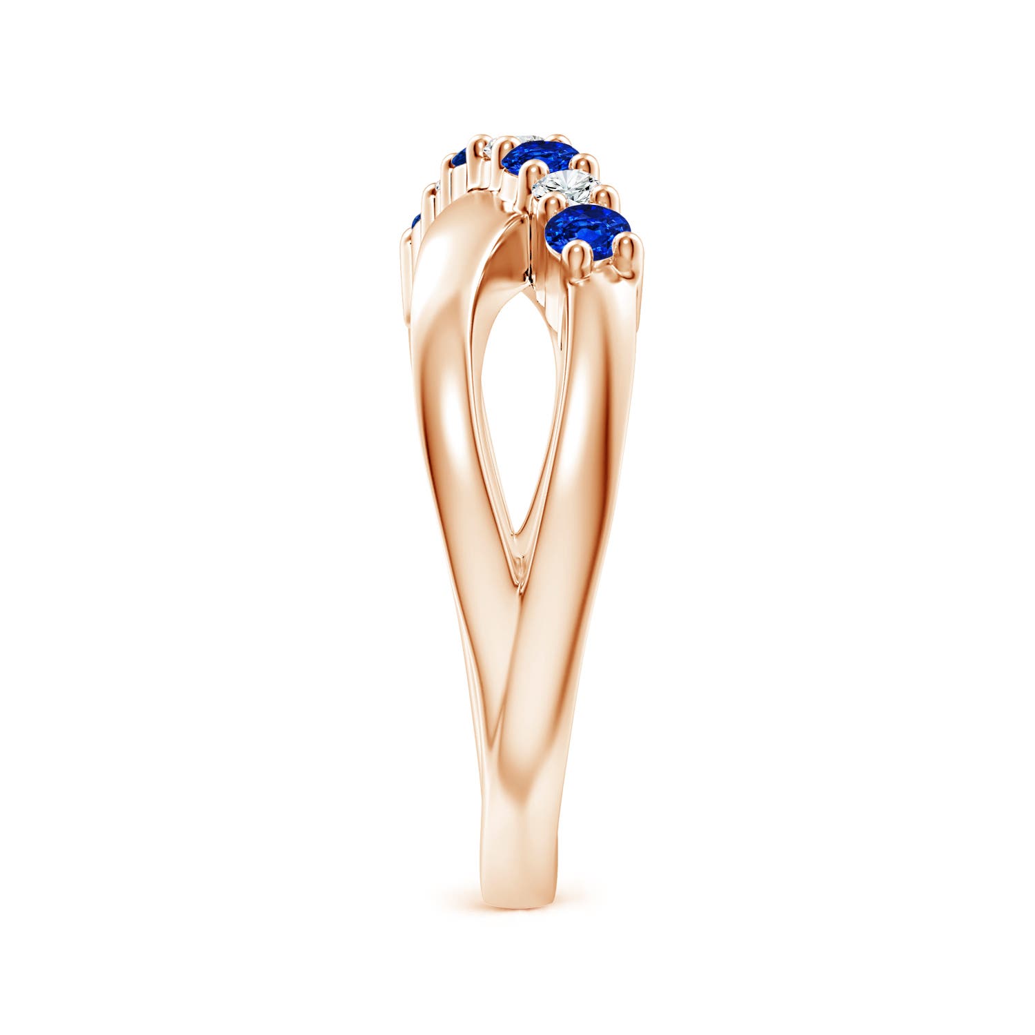 AAAA - Blue Sapphire / 0.48 CT / 14 KT Rose Gold