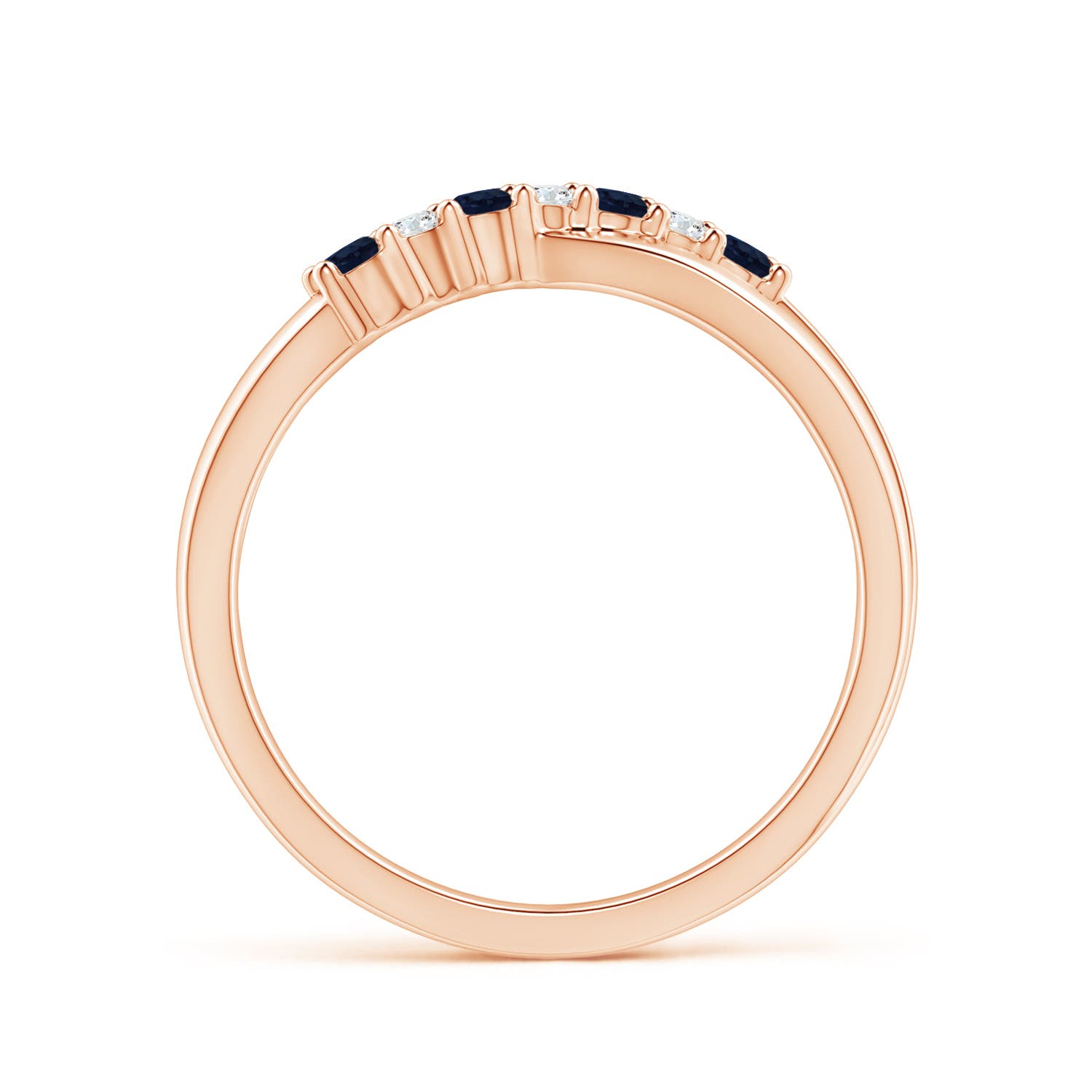 A - Blue Sapphire / 0.26 CT / 14 KT Rose Gold