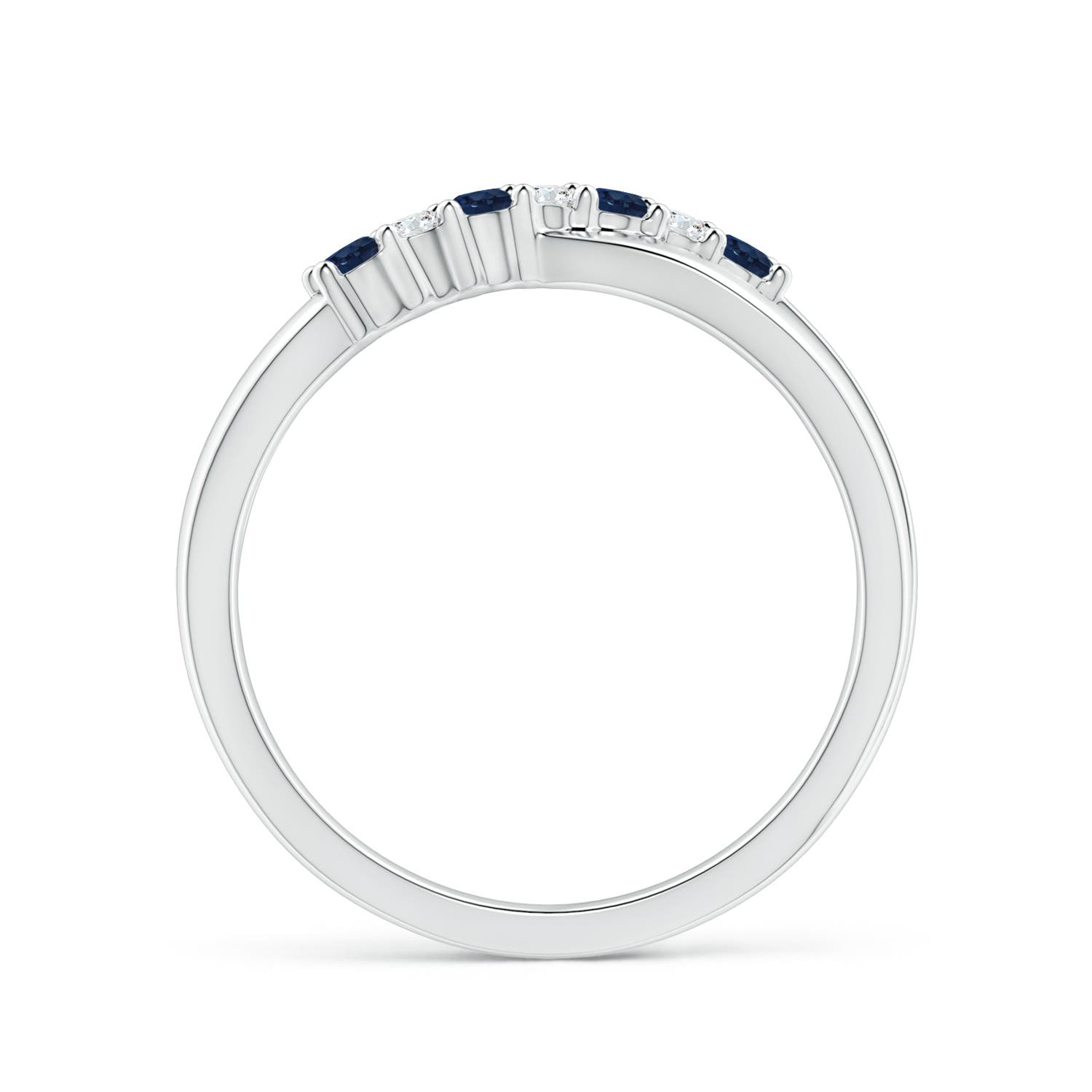 AA - Blue Sapphire / 0.26 CT / 14 KT White Gold