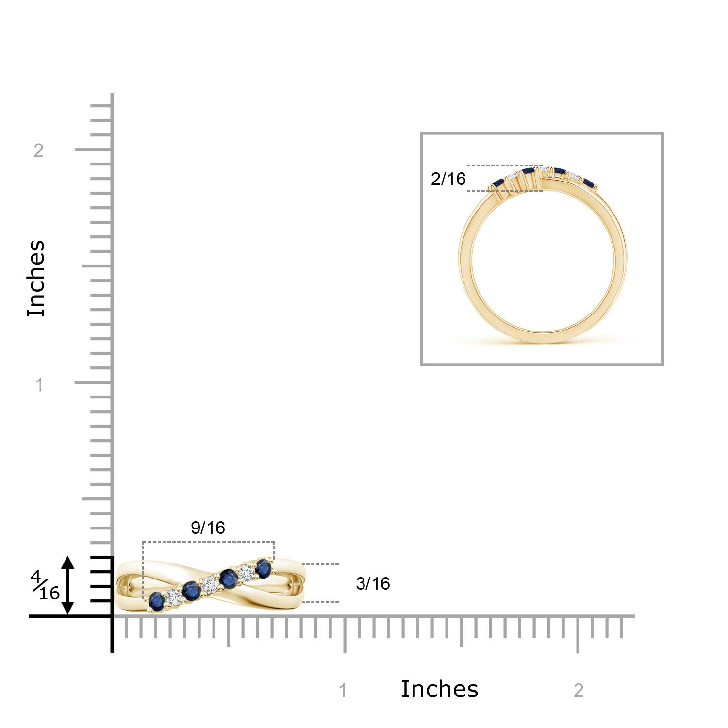 AA - Blue Sapphire / 0.26 CT / 14 KT Yellow Gold