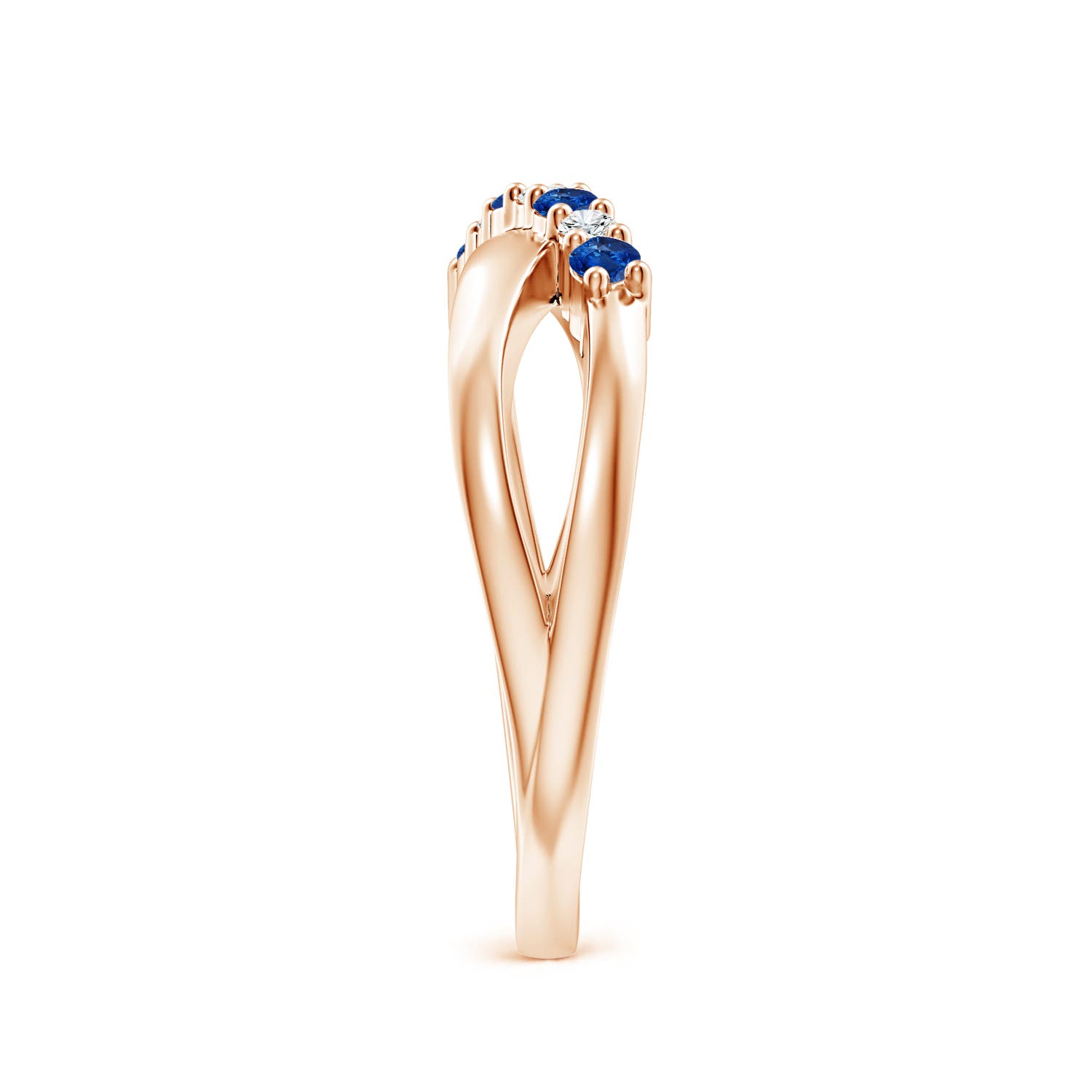 AAA - Blue Sapphire / 0.26 CT / 14 KT Rose Gold