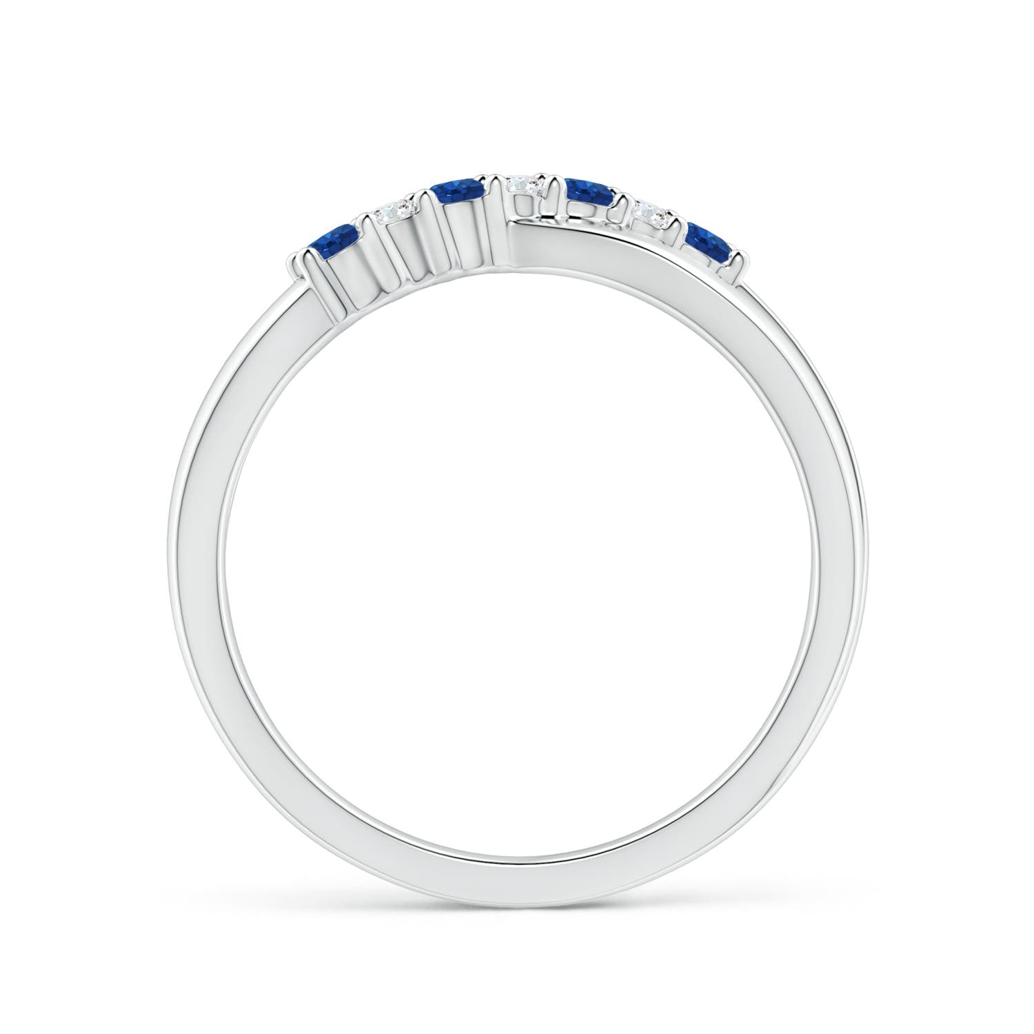 AAA - Blue Sapphire / 0.26 CT / 14 KT White Gold