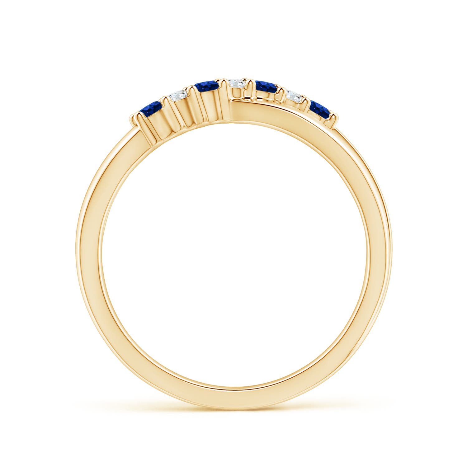 AAAA - Blue Sapphire / 0.26 CT / 14 KT Yellow Gold