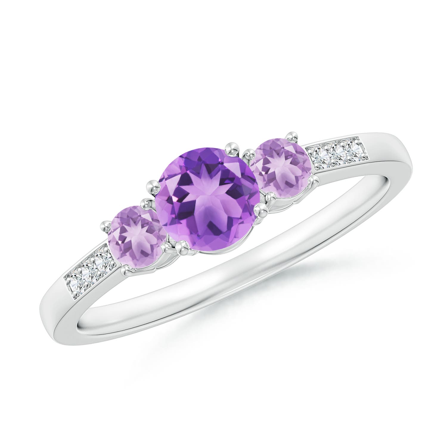 A - Amethyst / 0.7 CT / 14 KT White Gold