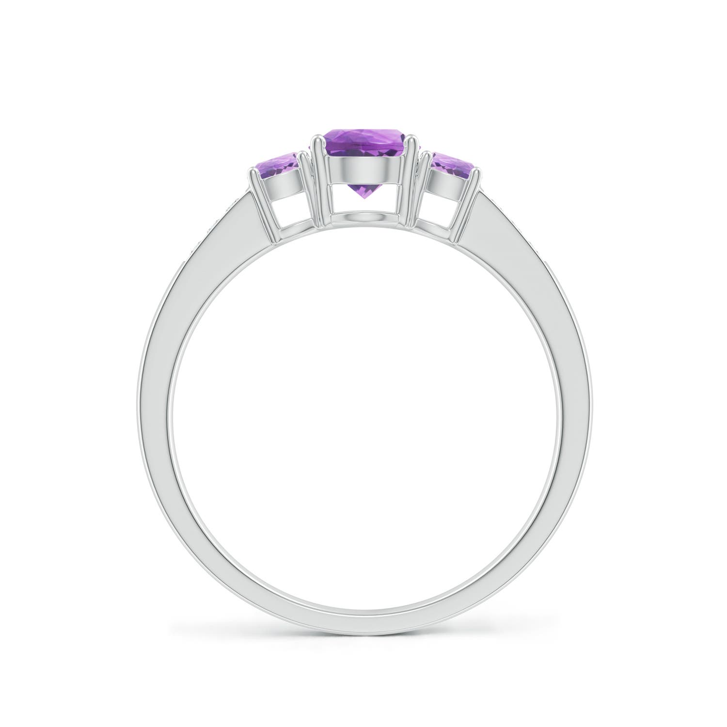 A - Amethyst / 0.7 CT / 14 KT White Gold