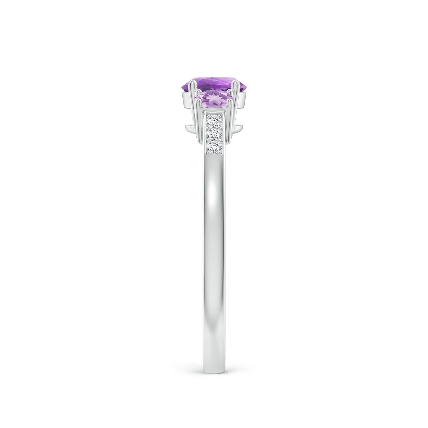 A - Amethyst / 0.7 CT / 14 KT White Gold